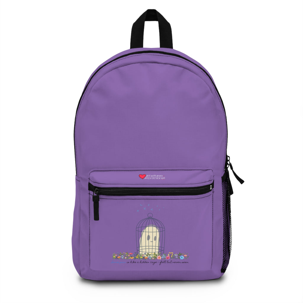 Invisible Ghost Series - Some pain is like a hidden cage - felt but never seen." Backpack
