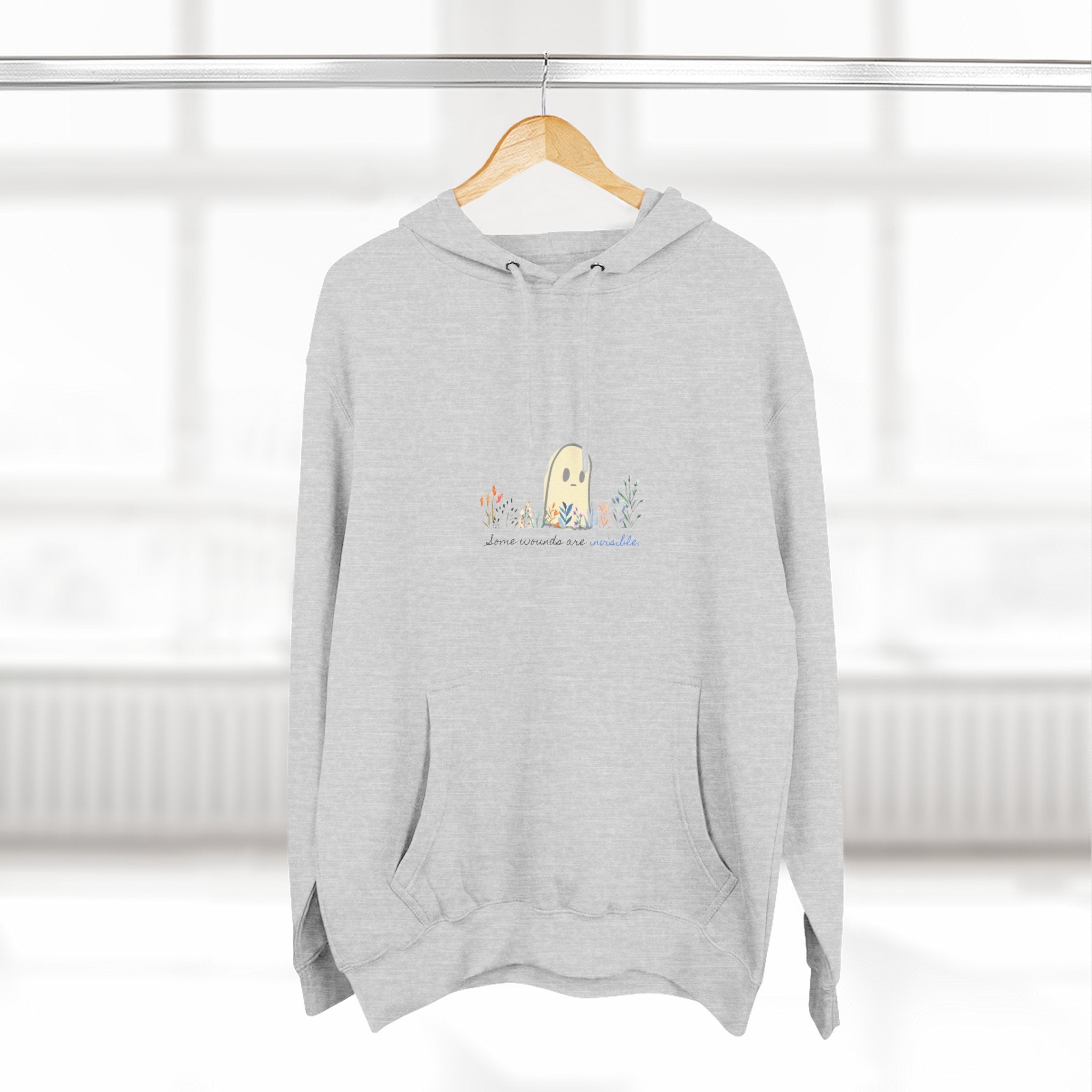 Invisible Ghost Series - "Some Wounds Are Invisible." Unisex Premium Pullover Hoodie