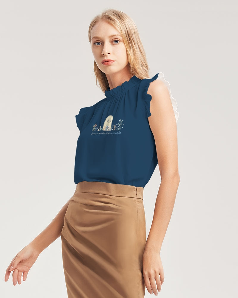 Invisible Ghost 'Invisible Wounds' Women's Ruffle Sleeve Blouse
