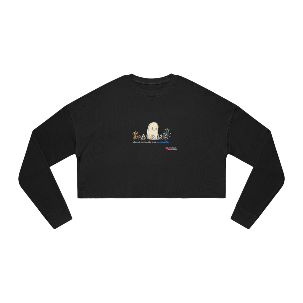 Invisible Ghost Casual Cropped Women's Sweatshirt