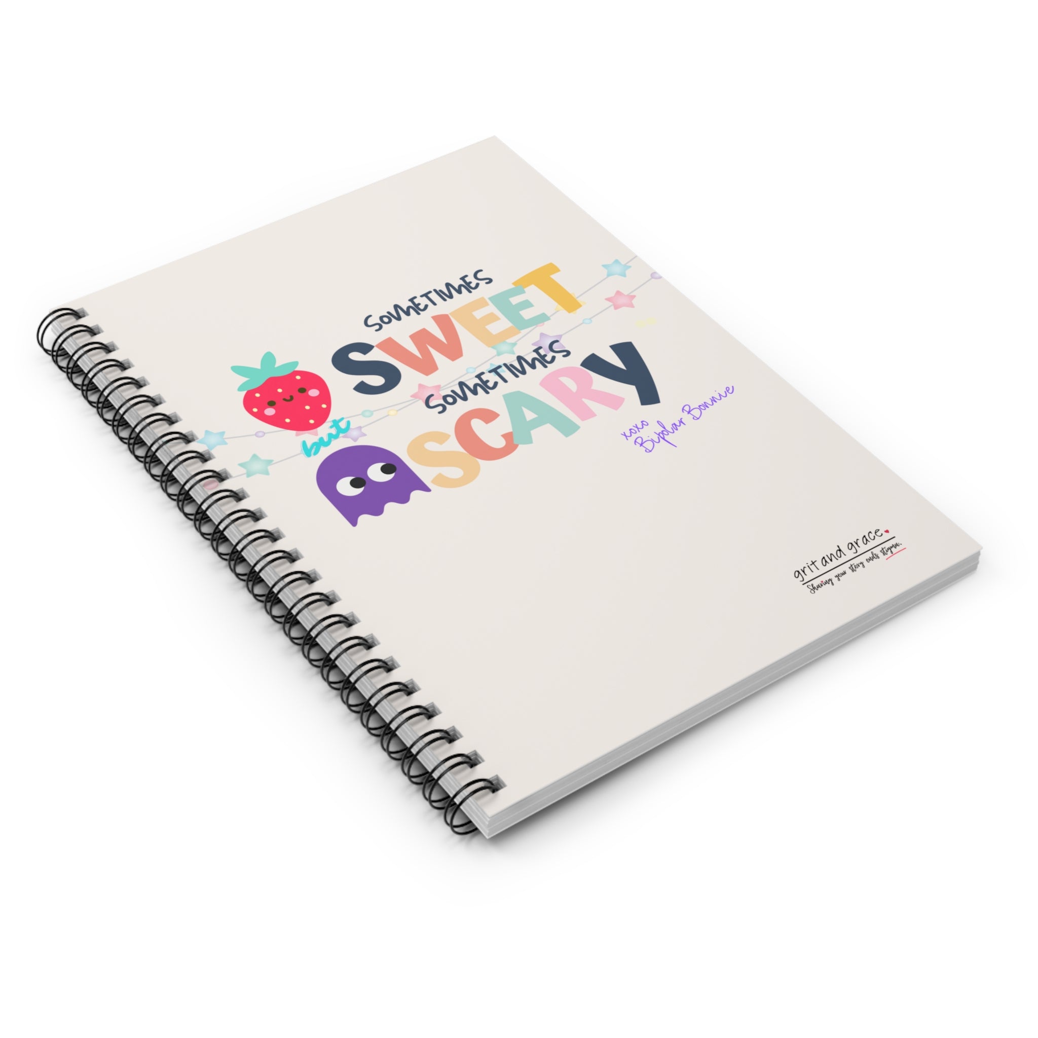 Bipolar Bonnie Series - "Sometimes Sweet But Sometimes Scary" Spiral Notebook - Ruled Line