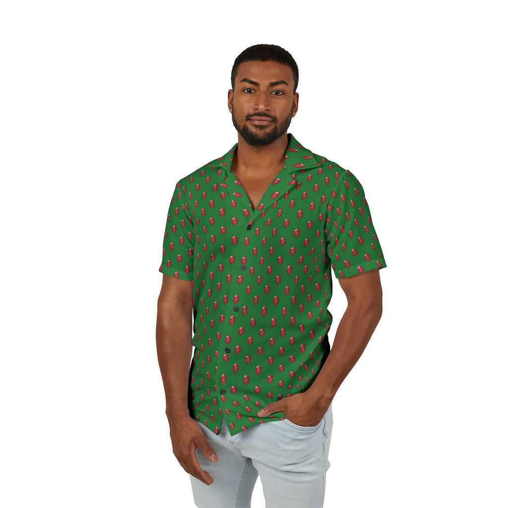 Critical Cut Green Ruby Gems Camp Shirt