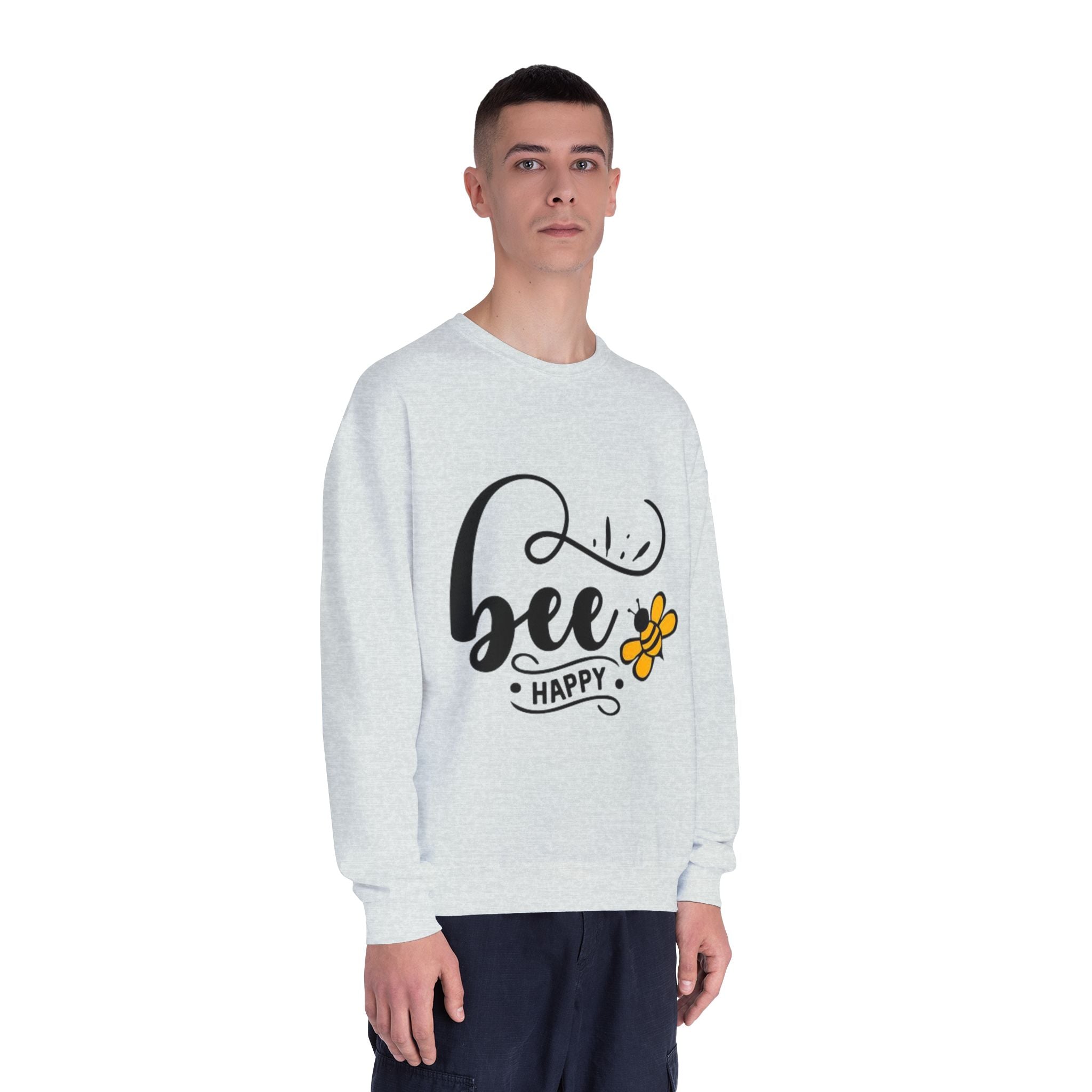 Bee Happy Series - "Bee Happy." Unisex NuBlend Crewneck Sweatshirt