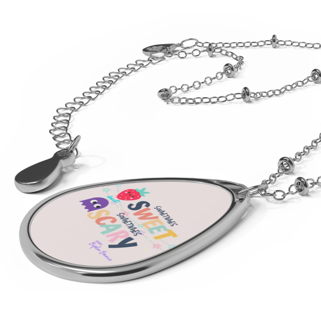 Bipolar Bonnie Series - "Sometimes Sweet But Sometimes Scary" Oval Necklace