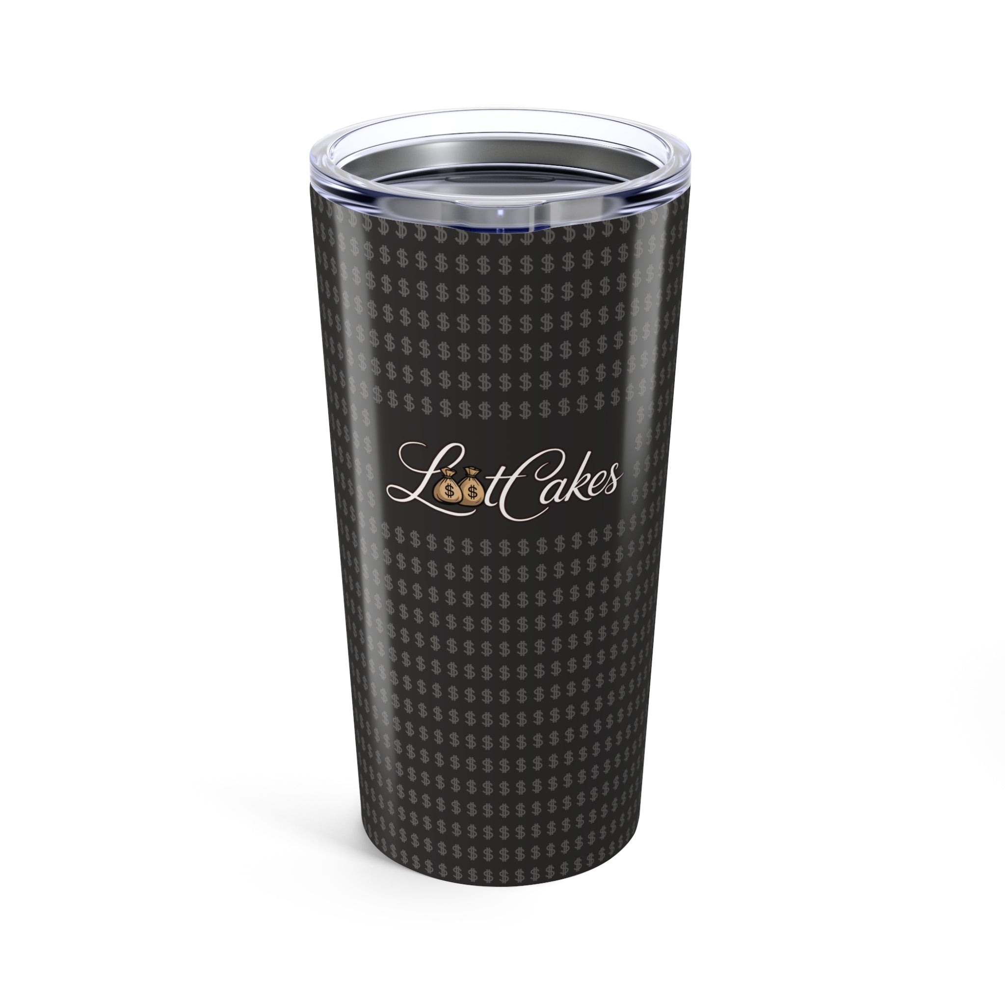 Loot Cakes – 20oz Tumbler Black Patterned – Open Edition