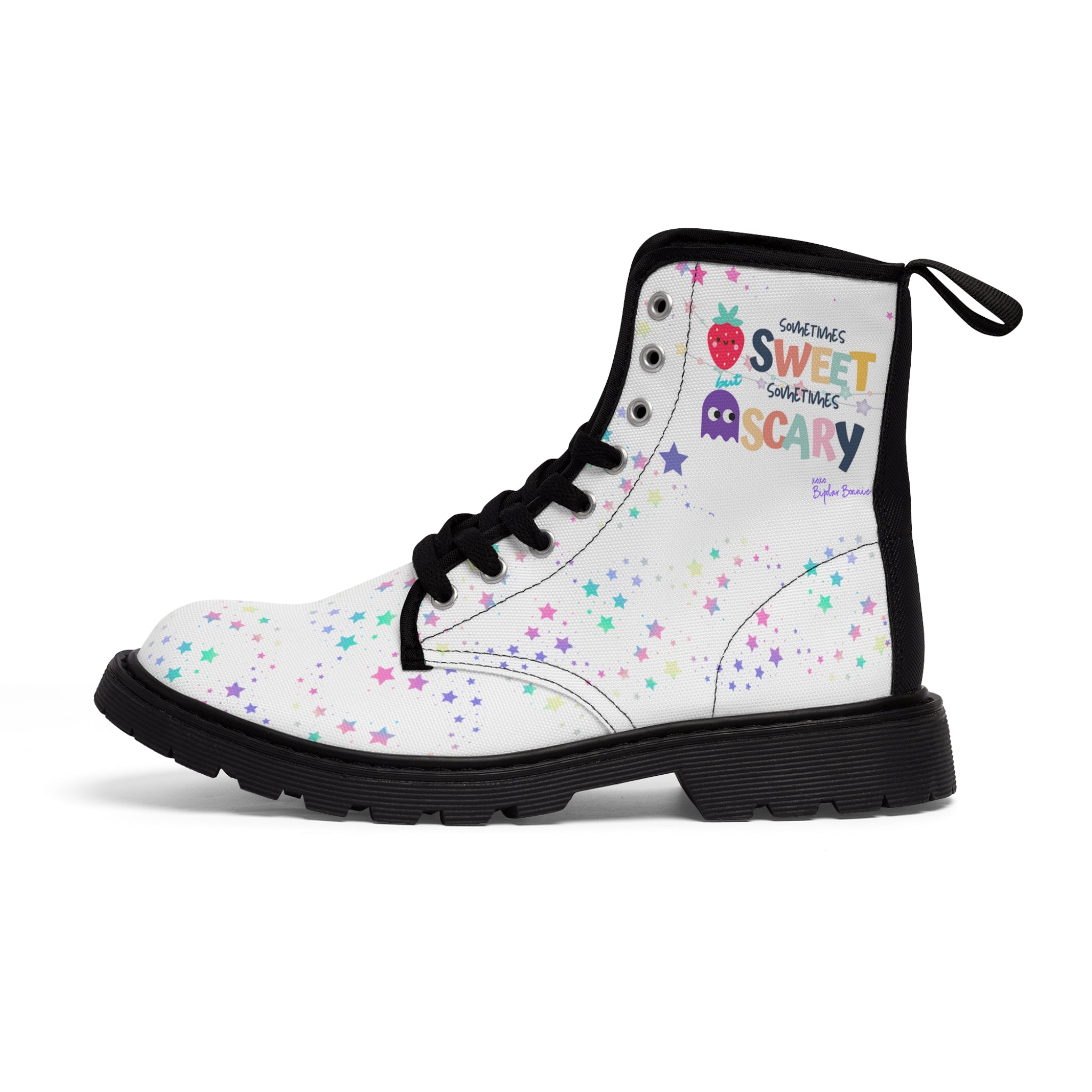 Bipolar Bonnie 'Sweet But Sometimes Scary' Combat Boots