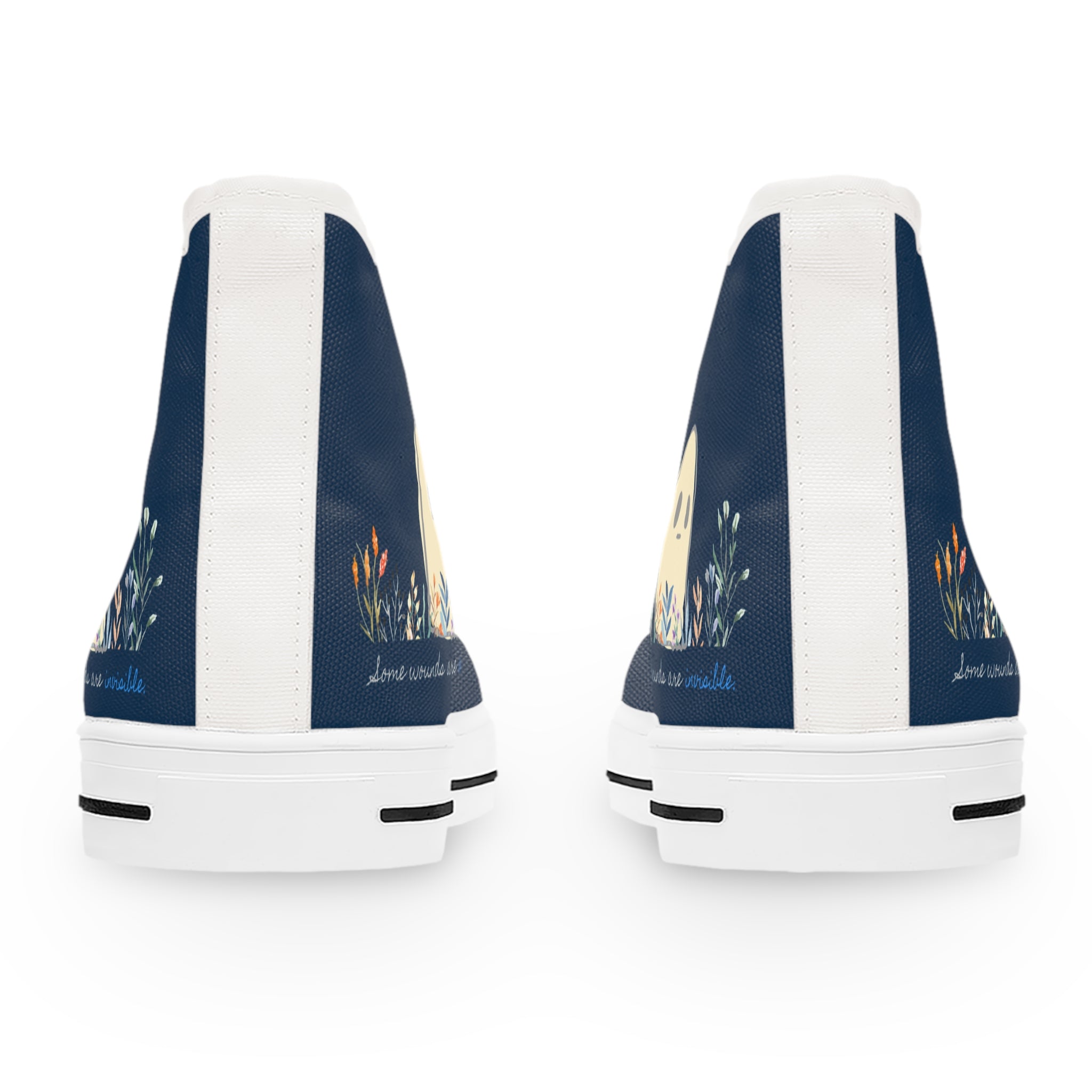 Invisible Ghost Series - "Some Wounds Are Invisible." Women's High Top Sneakers