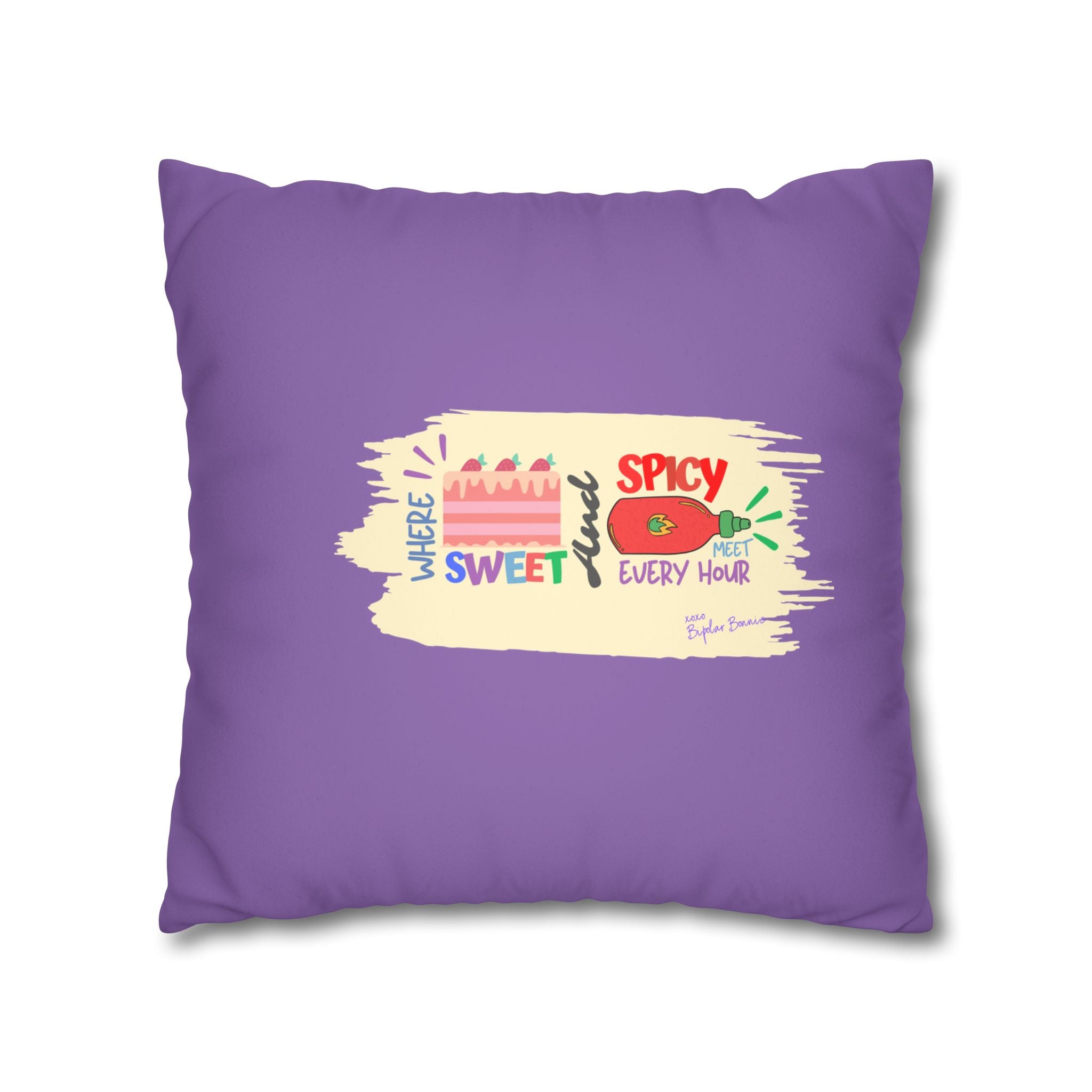 Bipolar Bonnie Series - "Sweet But Scary" and ""Sunshine Little Hurricane" Spun Polyester Square Pillow Case