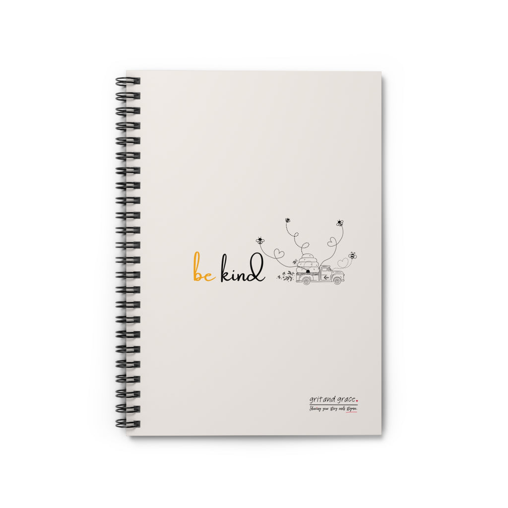 Bee Happy Series - "Be Kind." Spiral Notebook - Ruled Line