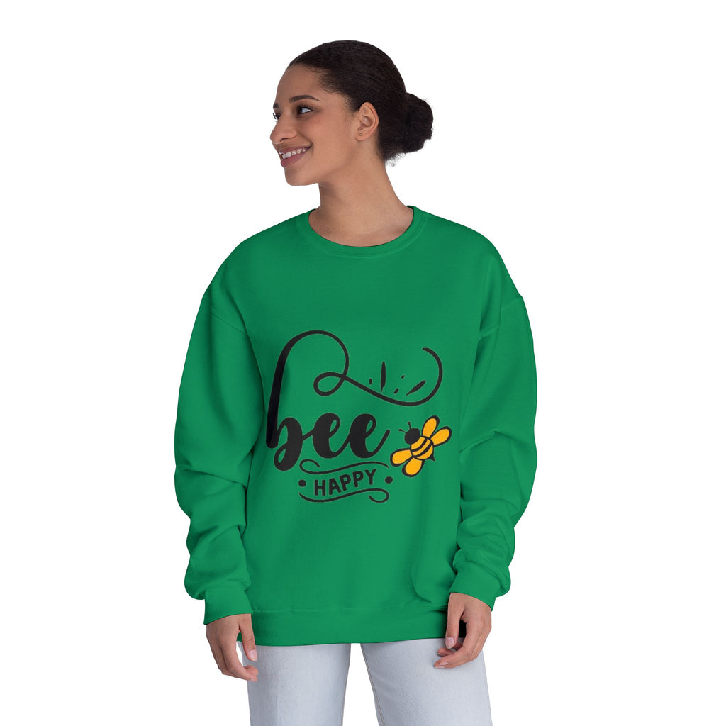 Bee Happy Series - "Bee Happy." Unisex NuBlend Crewneck Sweatshirt