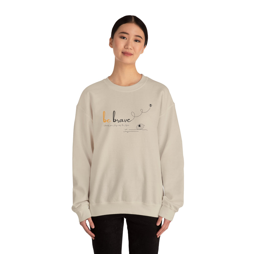 Bee Happy Series - "Be Brave." Unisex Heavy Blend™ Crewneck Sweatshirt