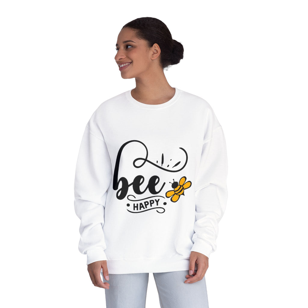 Bee Happy Series - "Bee Happy." Unisex NuBlend Crewneck Sweatshirt