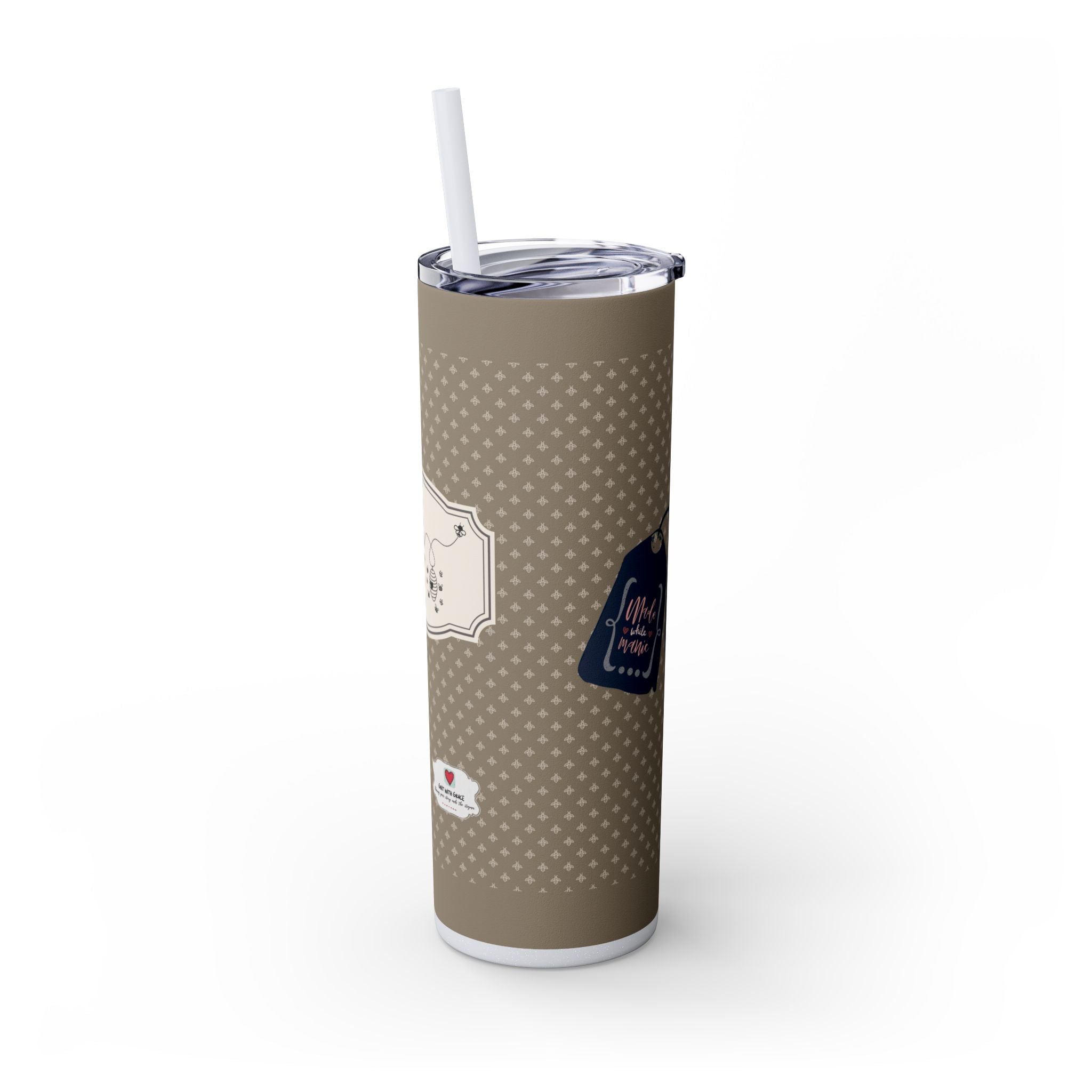 Grit With Grace Let It Be Brown 20oz Skinny Tumbler