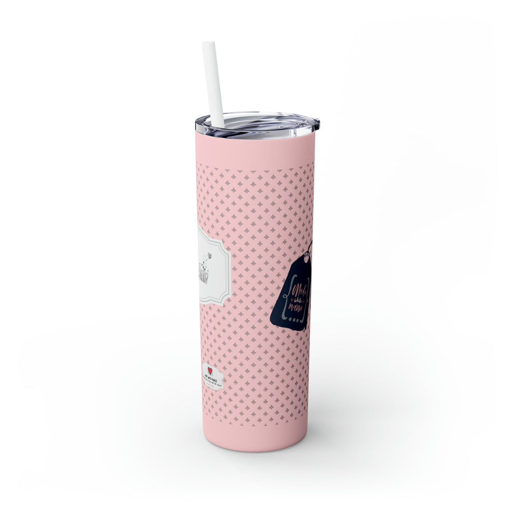 Be Free Inspirational Pink Skinny Tumbler - 20oz Bee Happy Series