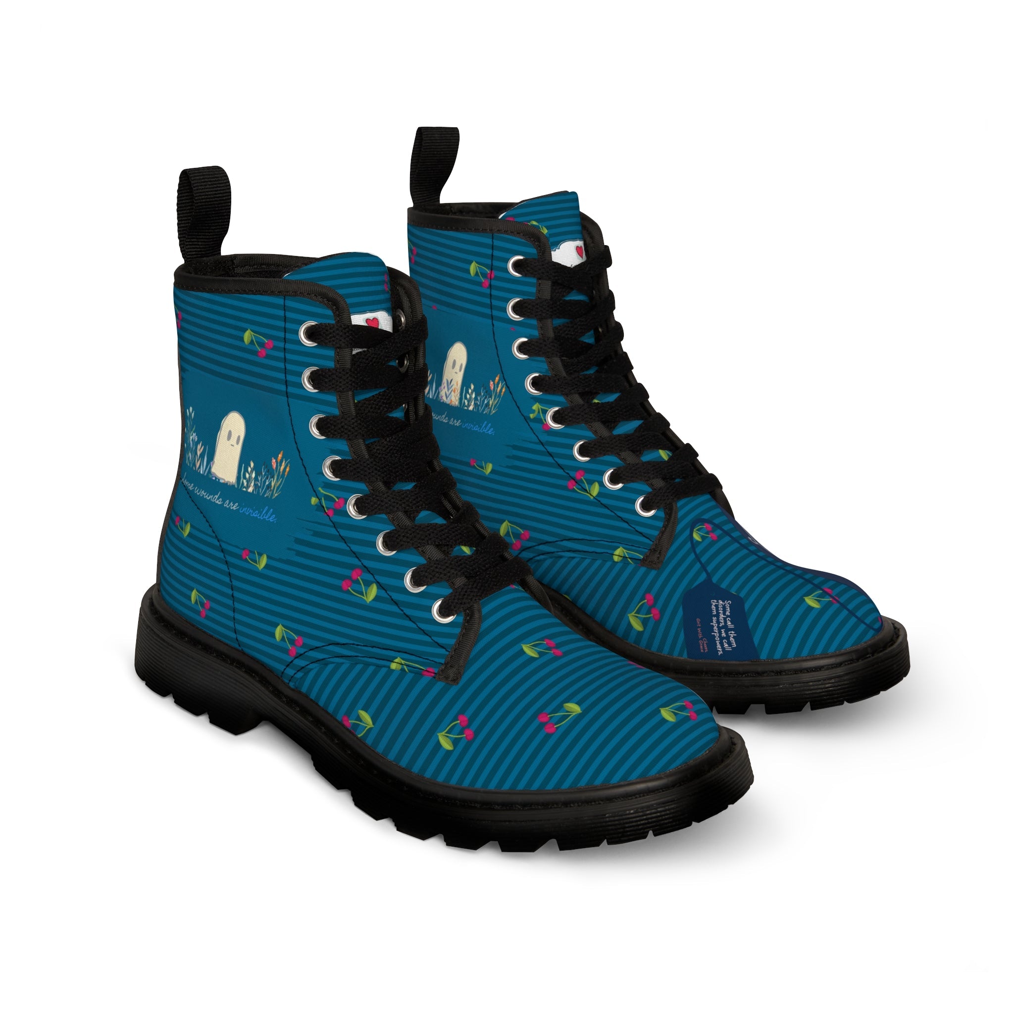 Empowerment Stomp: Invisible Ghost 'Unseen Wounds' Women's Combat Boots