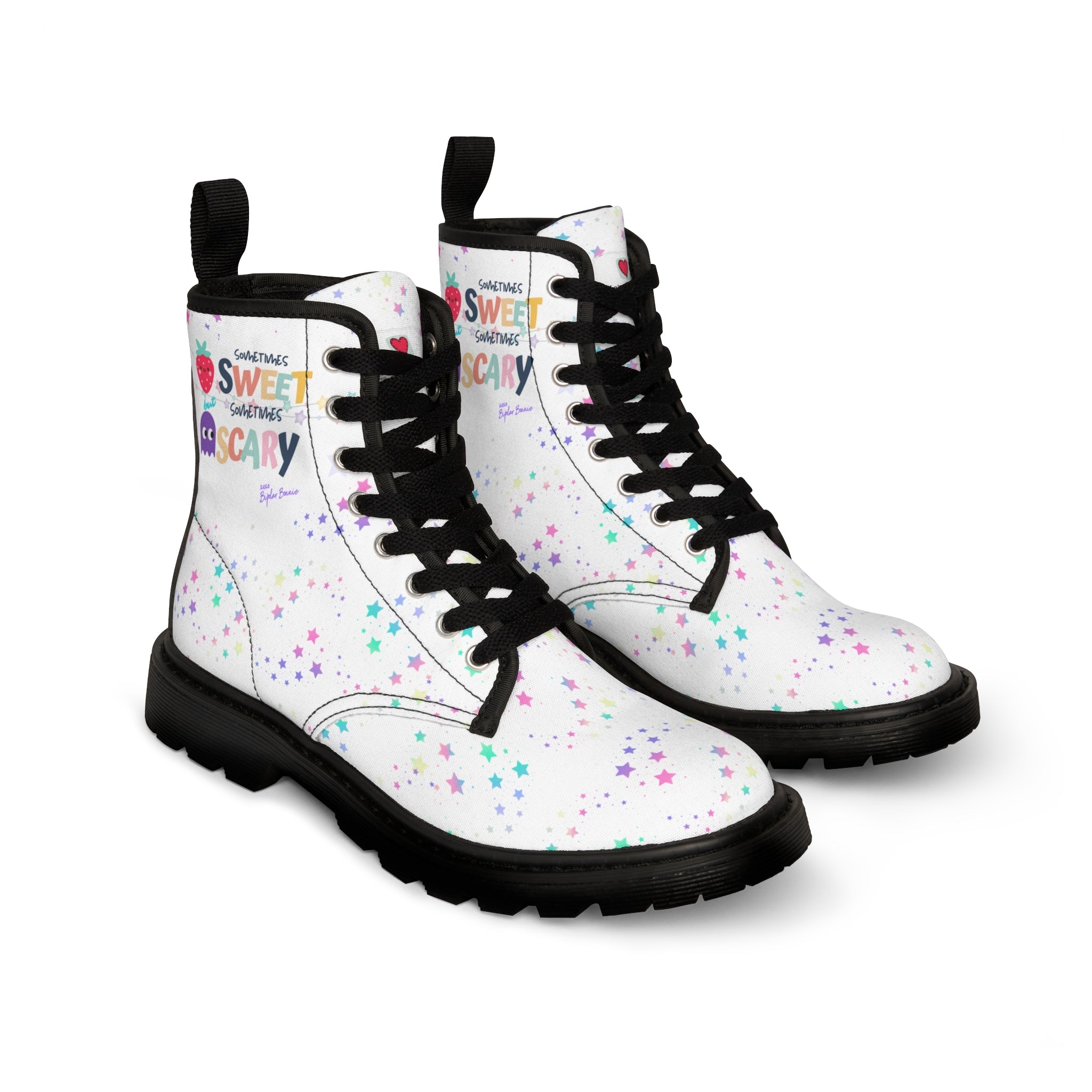 Bipolar Bonnie 'Sweet But Sometimes Scary' Combat Boots