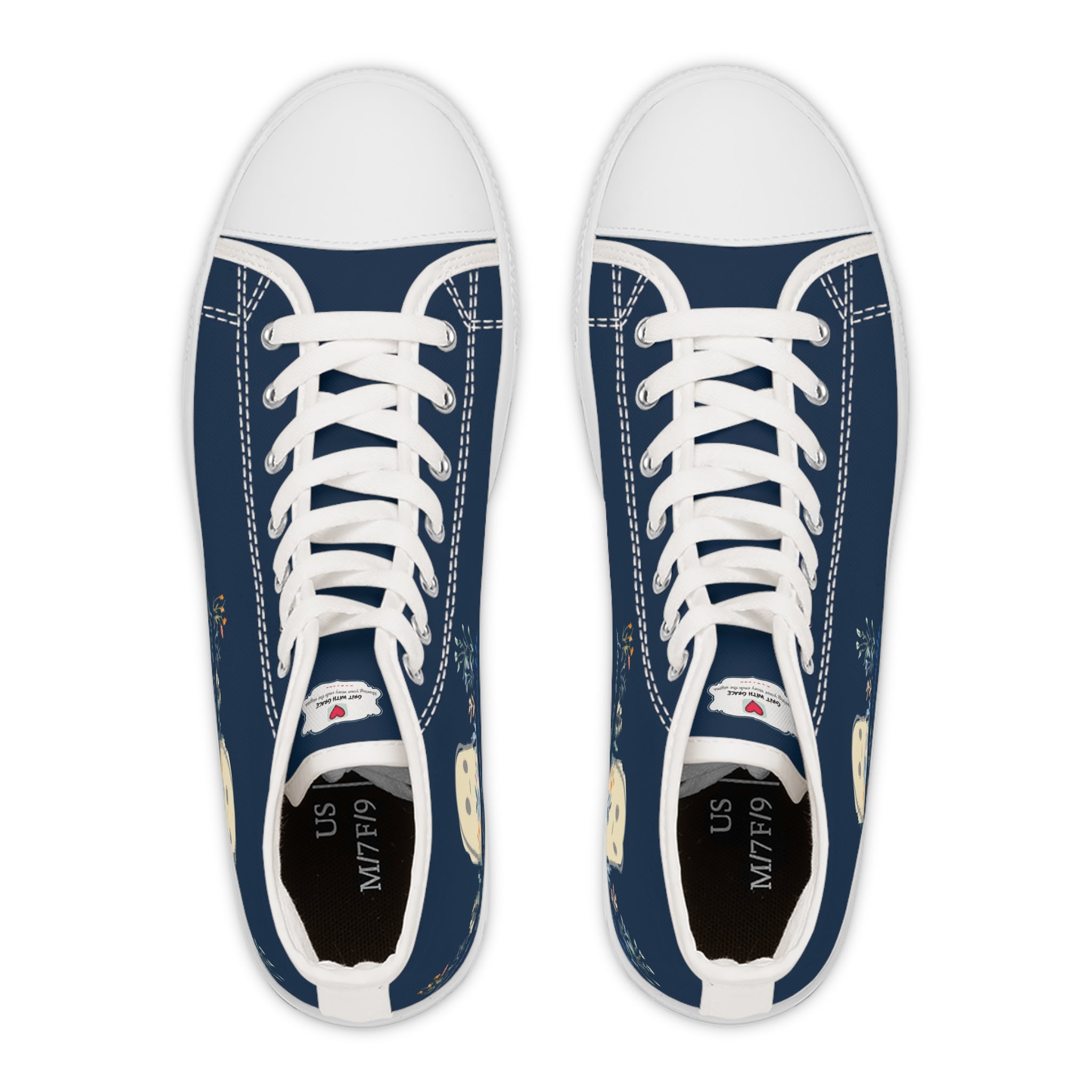 Invisible Ghost Series - "Some Wounds Are Invisible." Women's High Top Sneakers