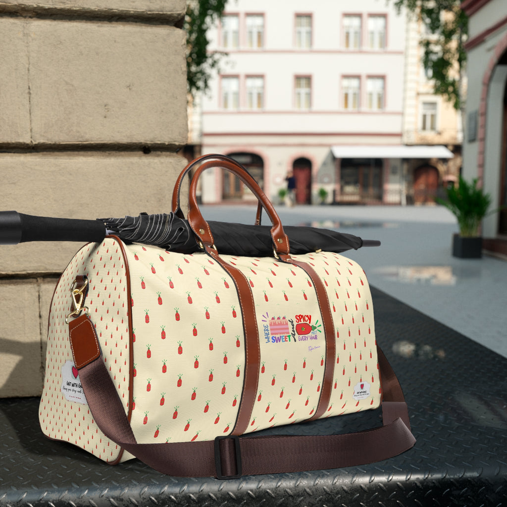 Bipolar Bonnie Series - "Where Sweet And Spicy Meet Every Hour" Waterproof Travel Bag