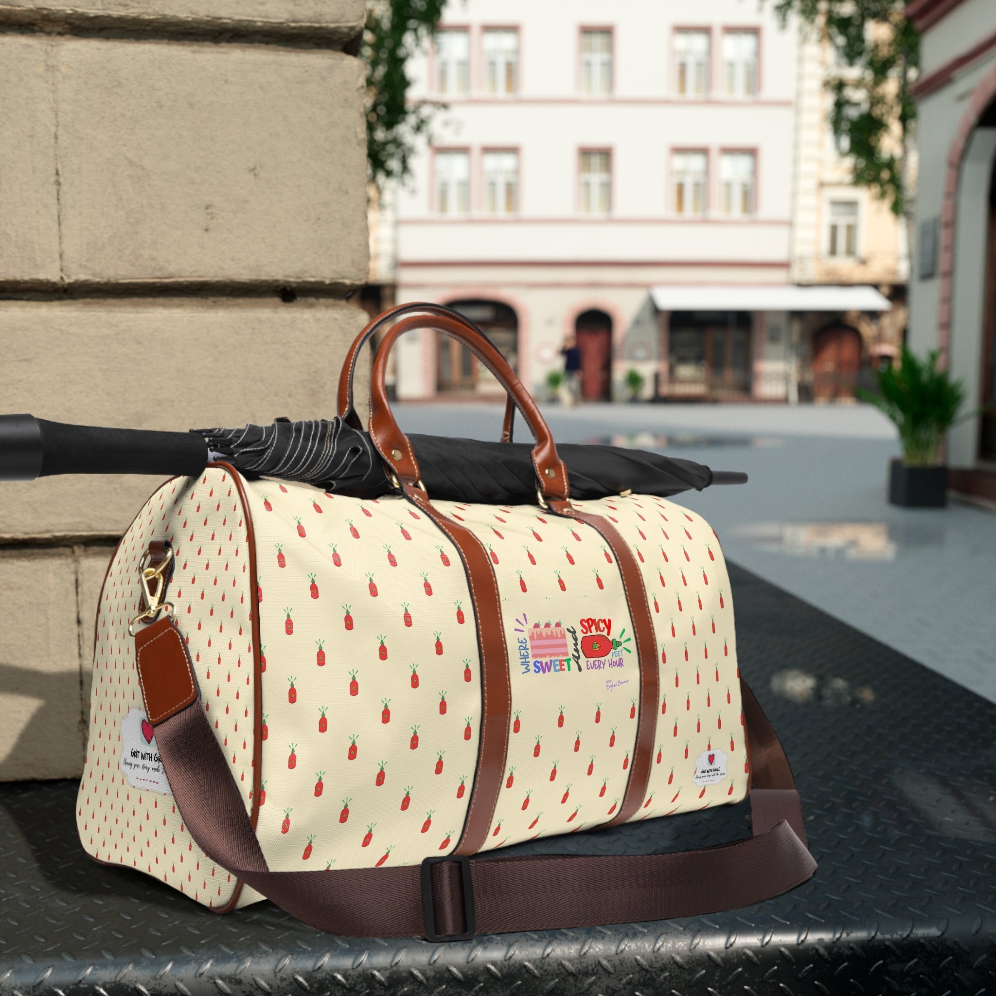 Bipolar Bonnie Series - "Where Sweet And Spicy Meet Every Hour" Waterproof Travel Bag