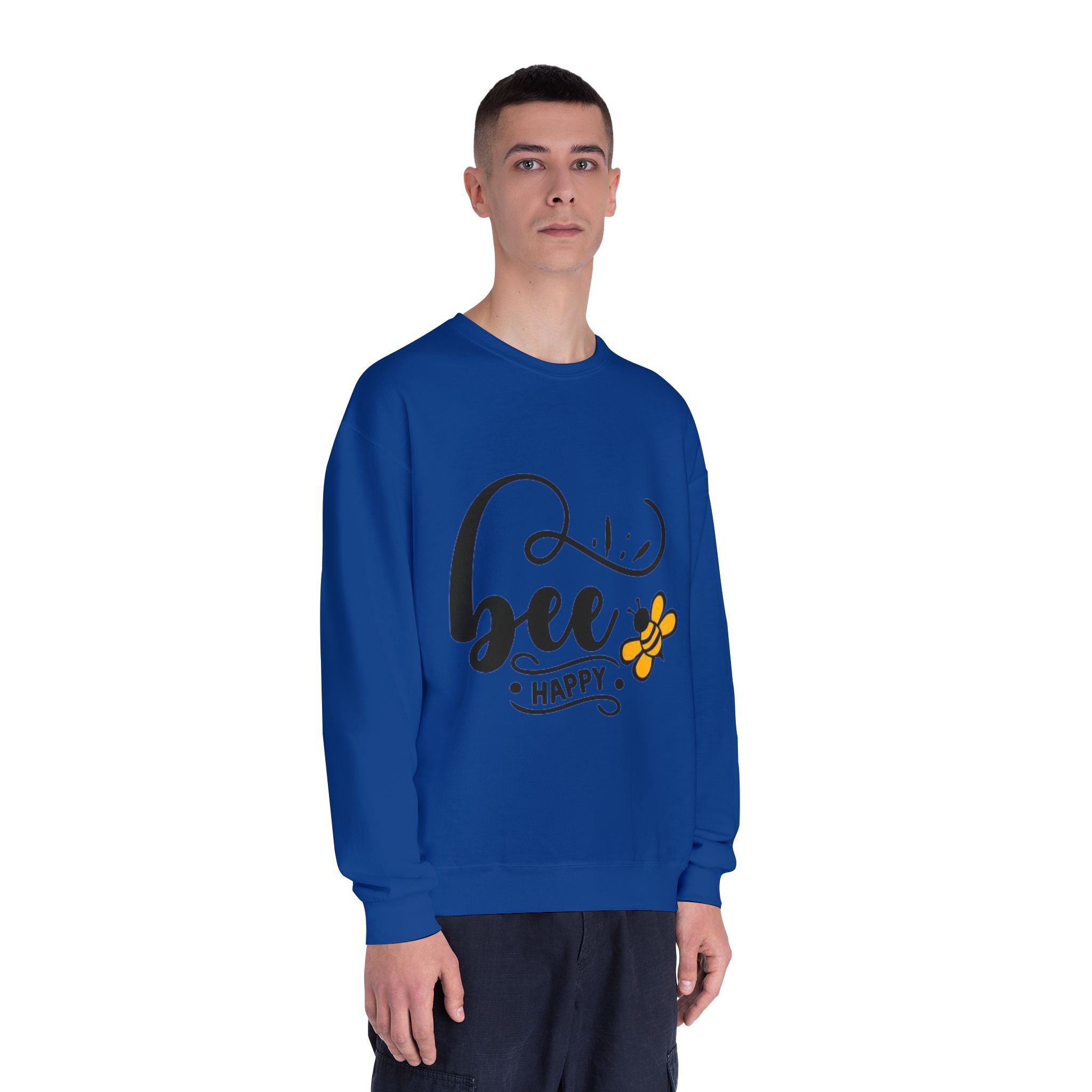 Bee Happy Series - "Bee Happy." Unisex NuBlend Crewneck Sweatshirt