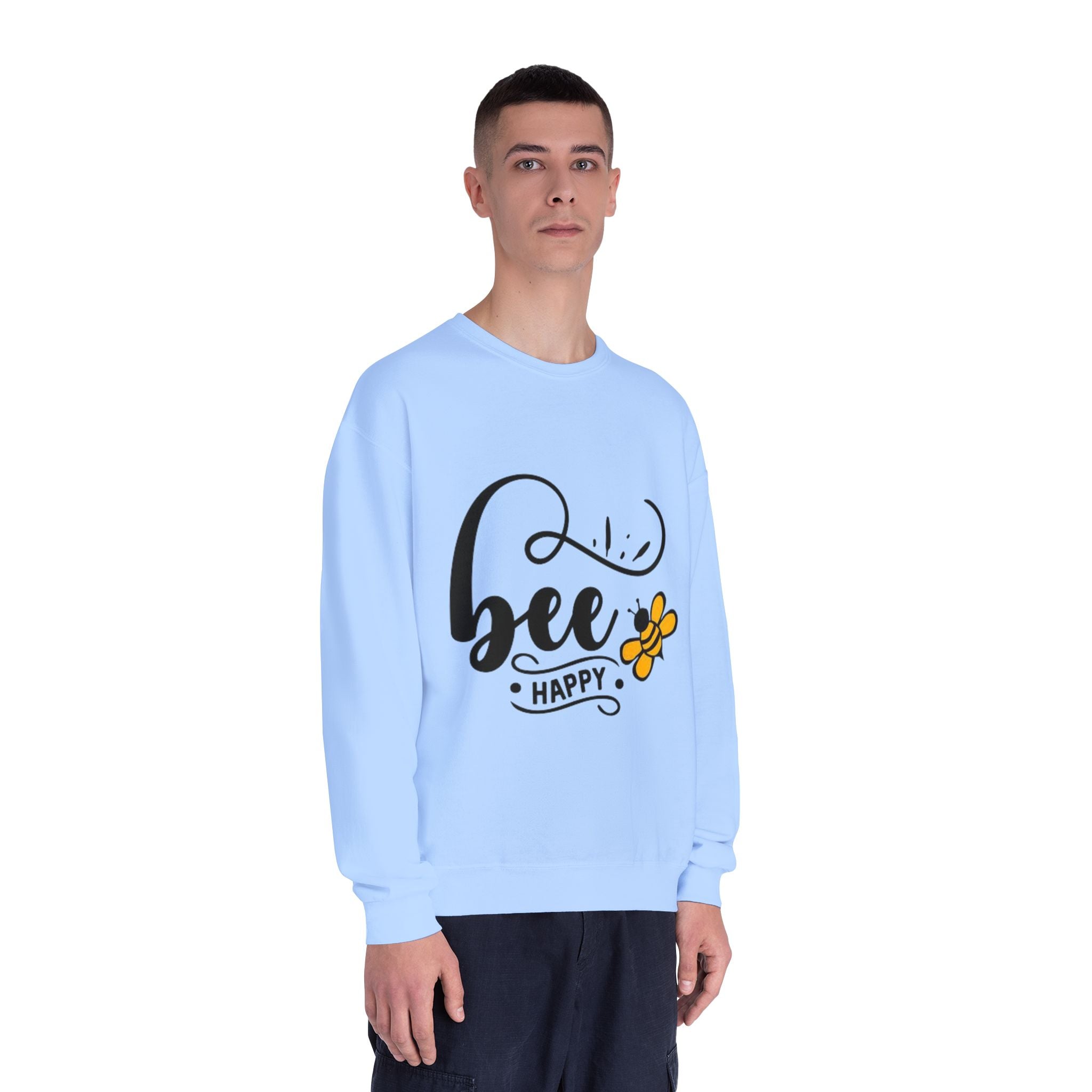 Bee Happy Series - "Bee Happy." Unisex NuBlend Crewneck Sweatshirt