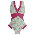 Chic Ruffle Trim Cross-Front One Piece Swimsuit for Women