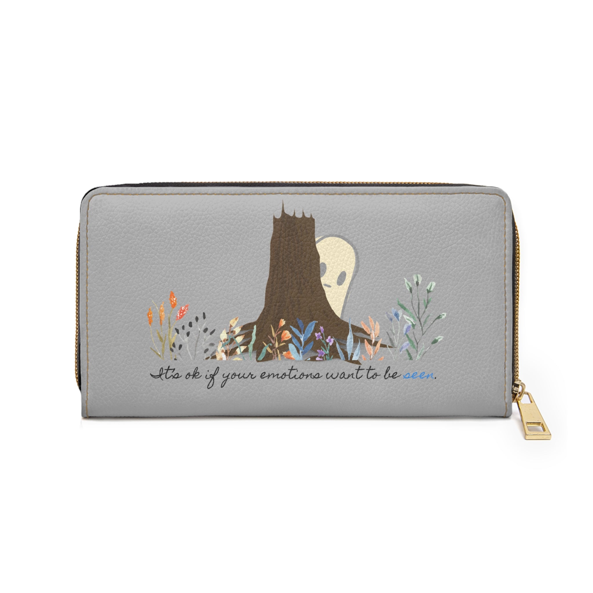 Invisible Ghost Series - "Its ok if your emotions want to be seen" Zipper Wallet