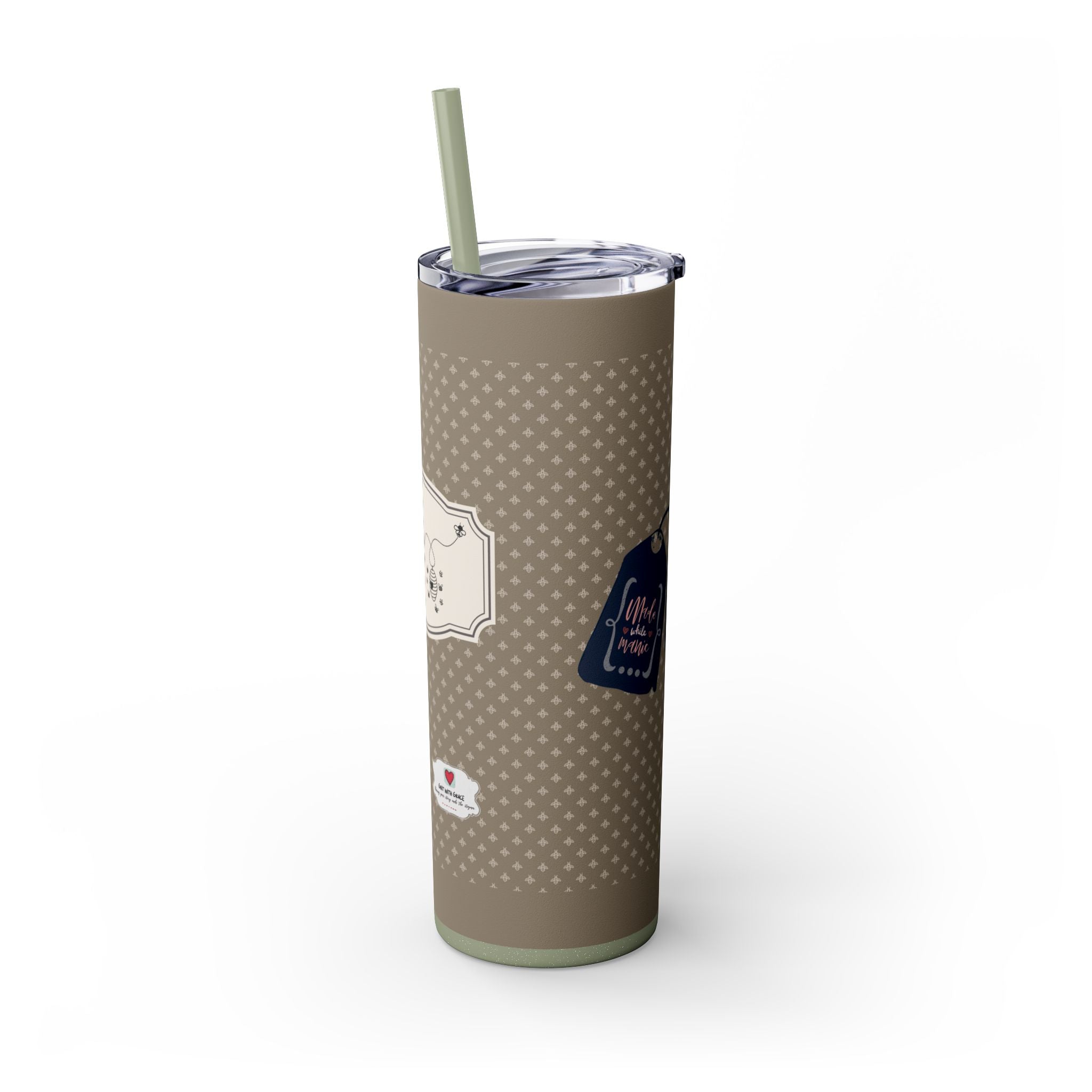 Grit With Grace Let It Be Brown 20oz Skinny Tumbler