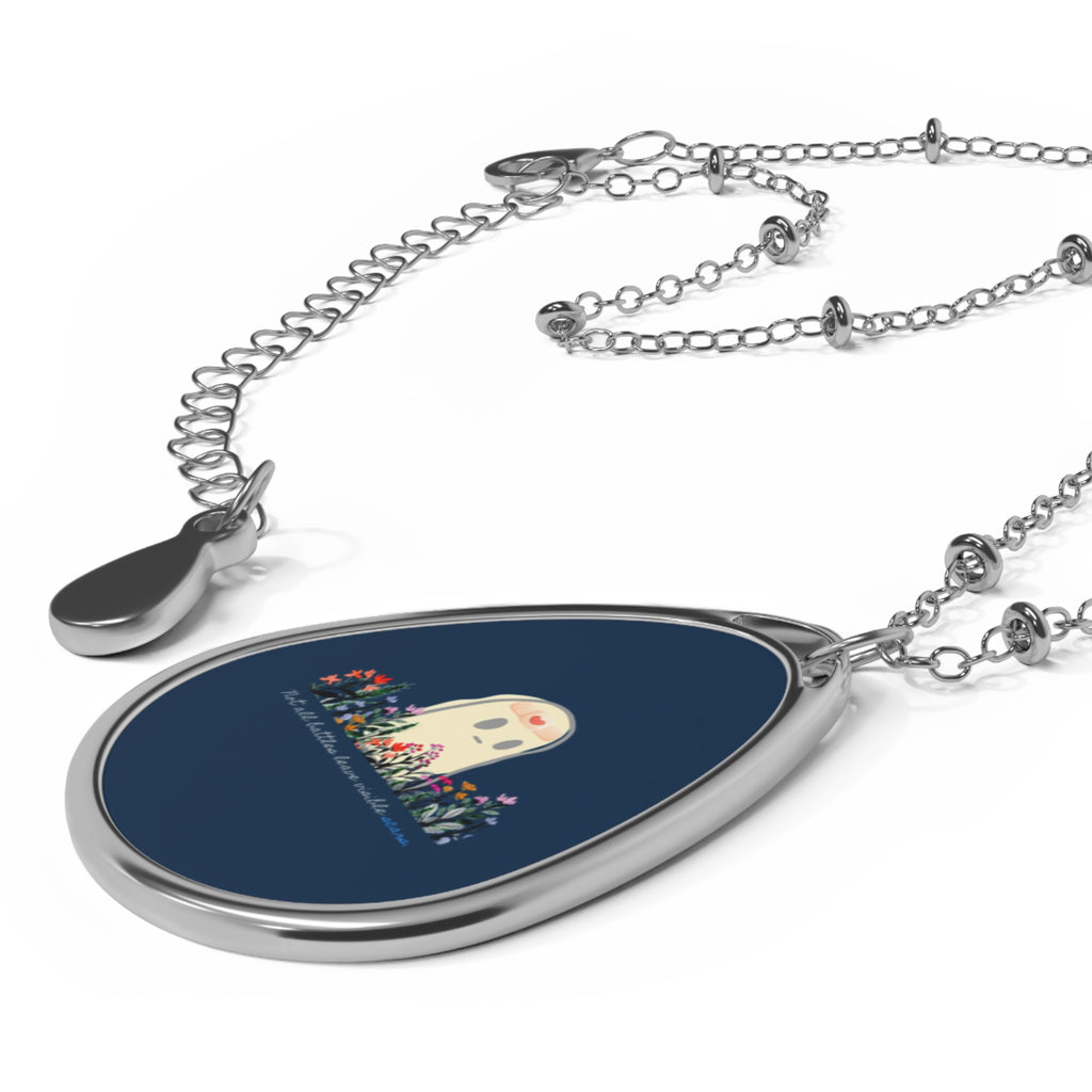 Invisible Ghost Series - "Not all battles leave visible scars." Oval Necklace