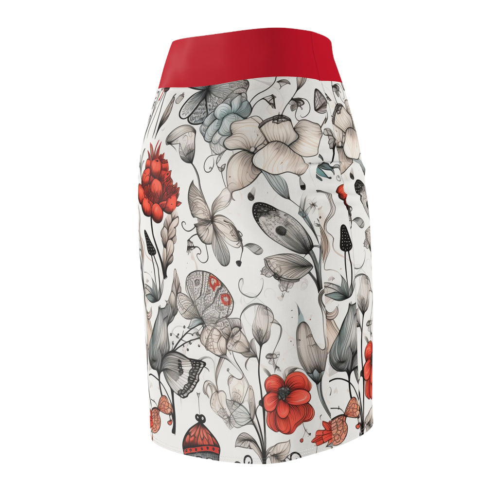 Grit with Grace – Floral Butterfly Pencil Skirt – Open Edition
