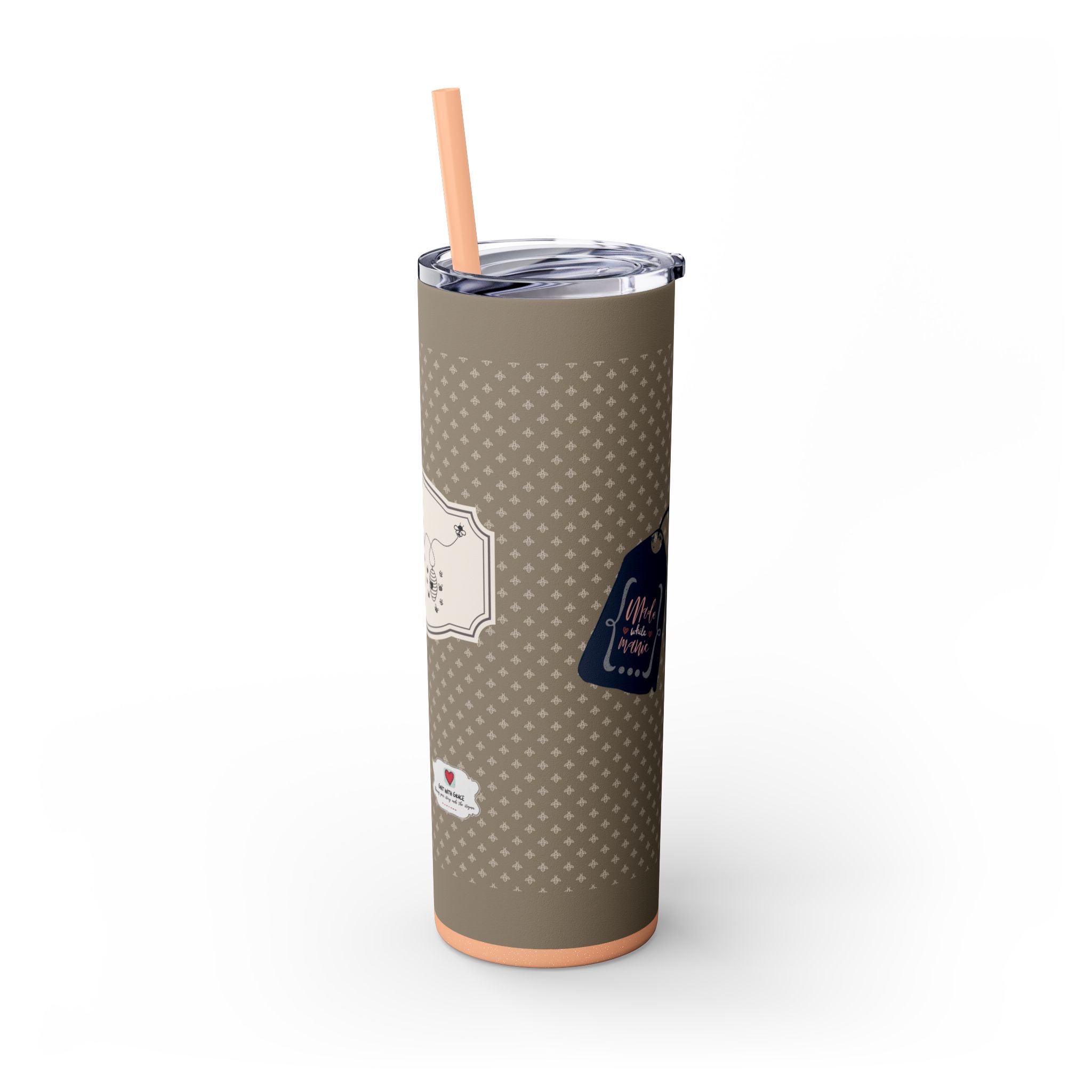 Grit With Grace Let It Be Brown 20oz Skinny Tumbler