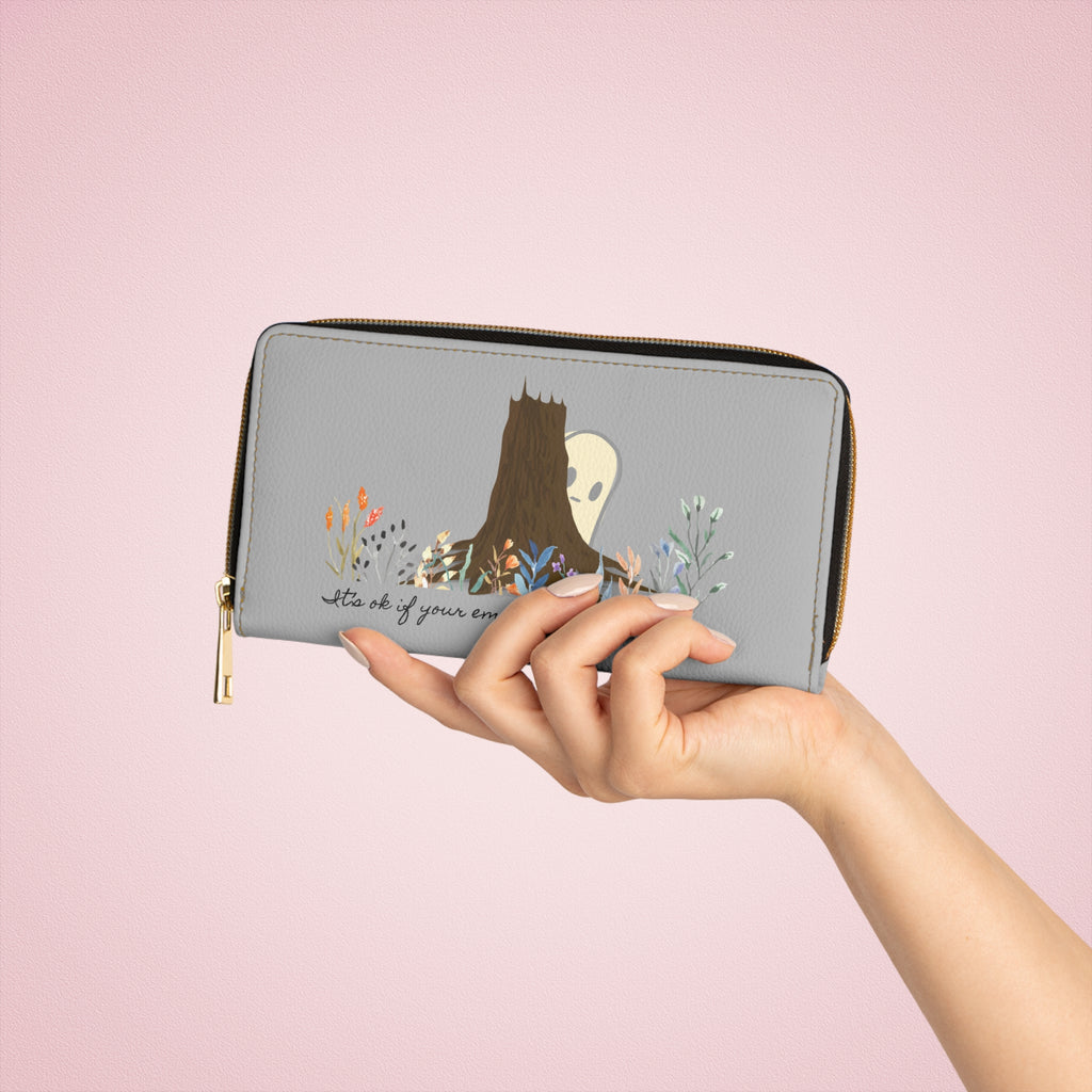 Invisible Ghost Series - "Its ok if your emotions want to be seen" Zipper Wallet