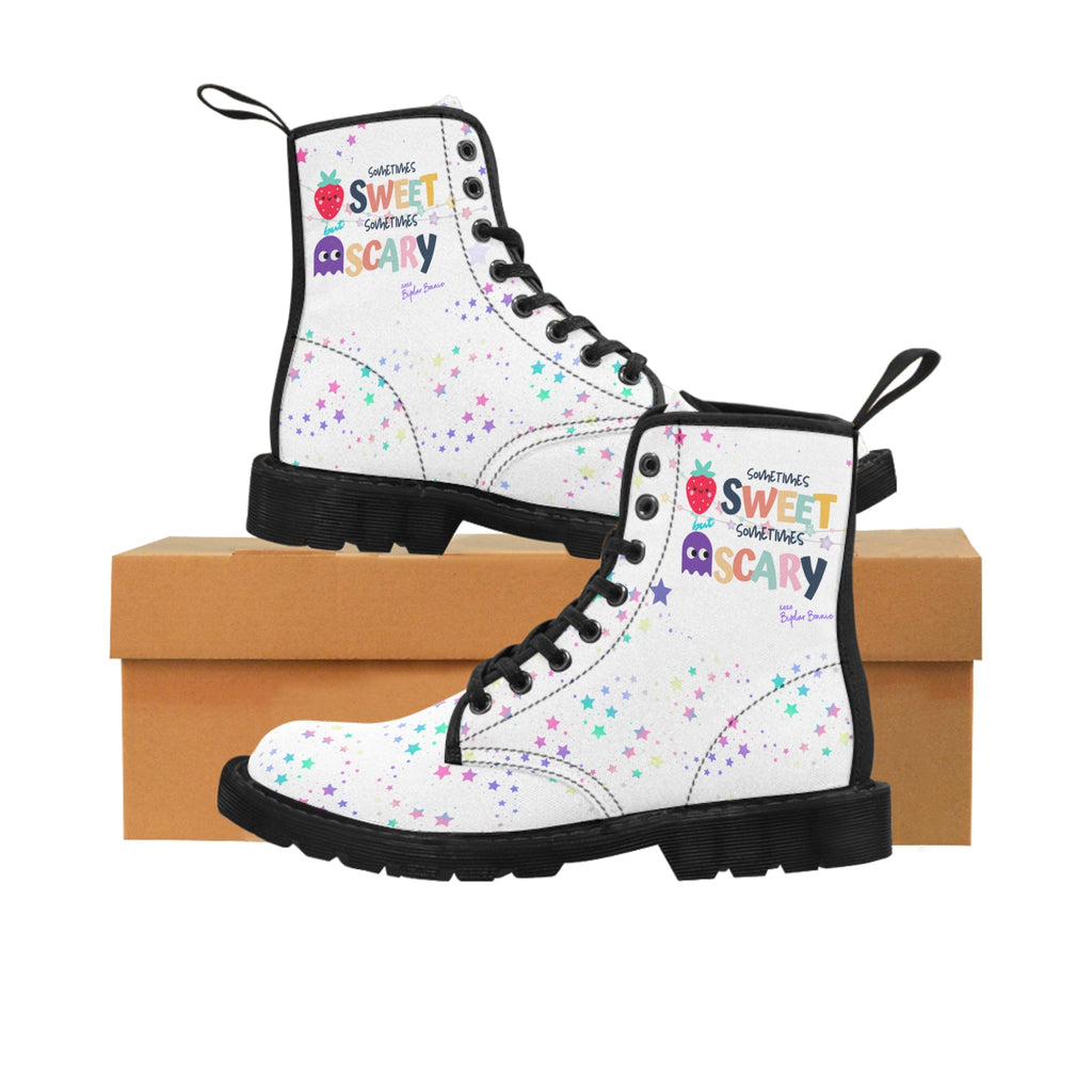 Bipolar Bonnie 'Sweet But Sometimes Scary' Combat Boots