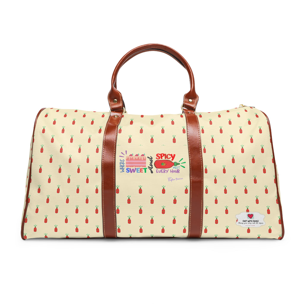Bipolar Bonnie Series - "Where Sweet And Spicy Meet Every Hour" Waterproof Travel Bag