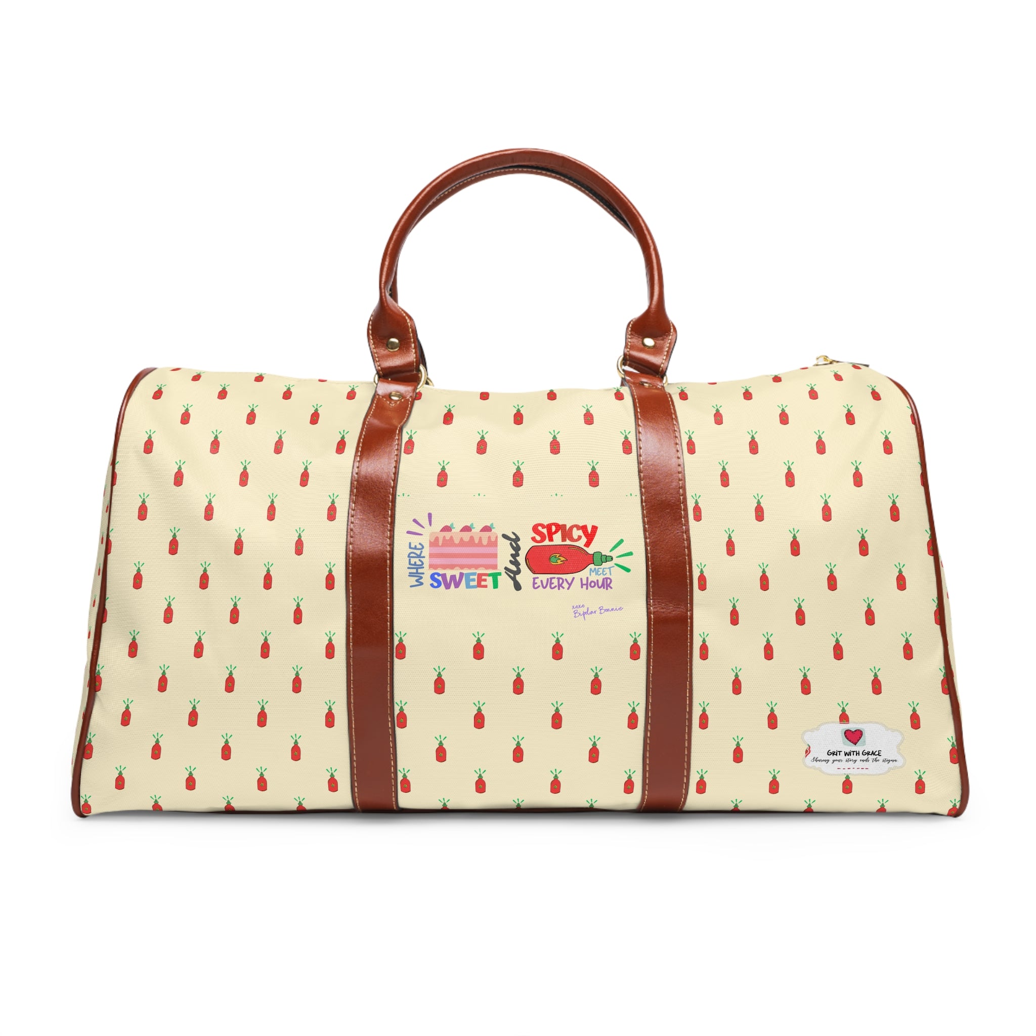 Bipolar Bonnie Series - "Where Sweet And Spicy Meet Every Hour" Waterproof Travel Bag