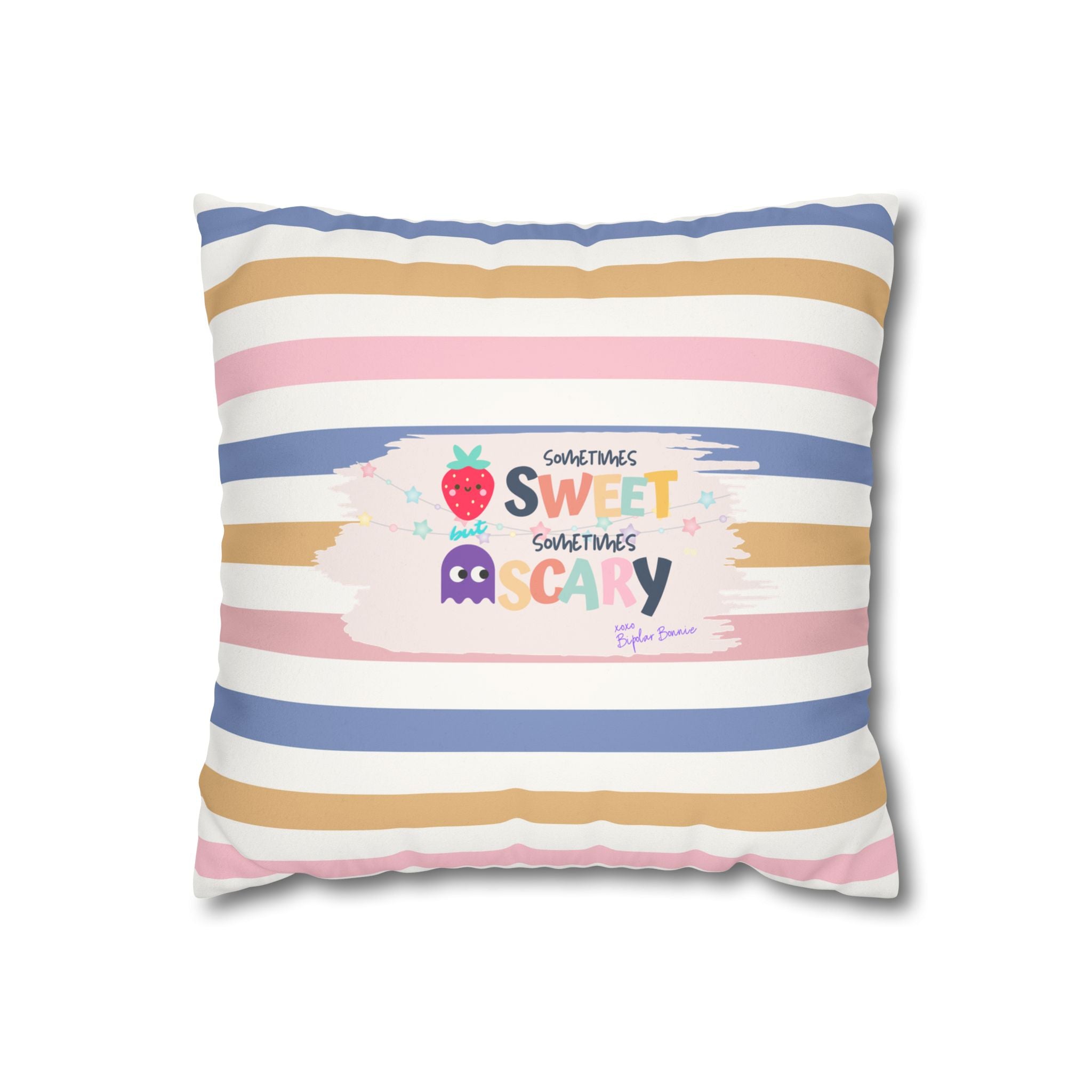 Bipolar Bonnie Series - "Sweet But Scary" and ""Sunshine Little Hurricane" Spun Polyester Square Pillow Case