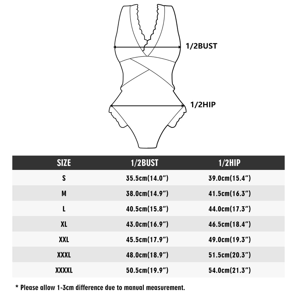 Chic Ruffle Trim Cross-Front One Piece Swimsuit for Women