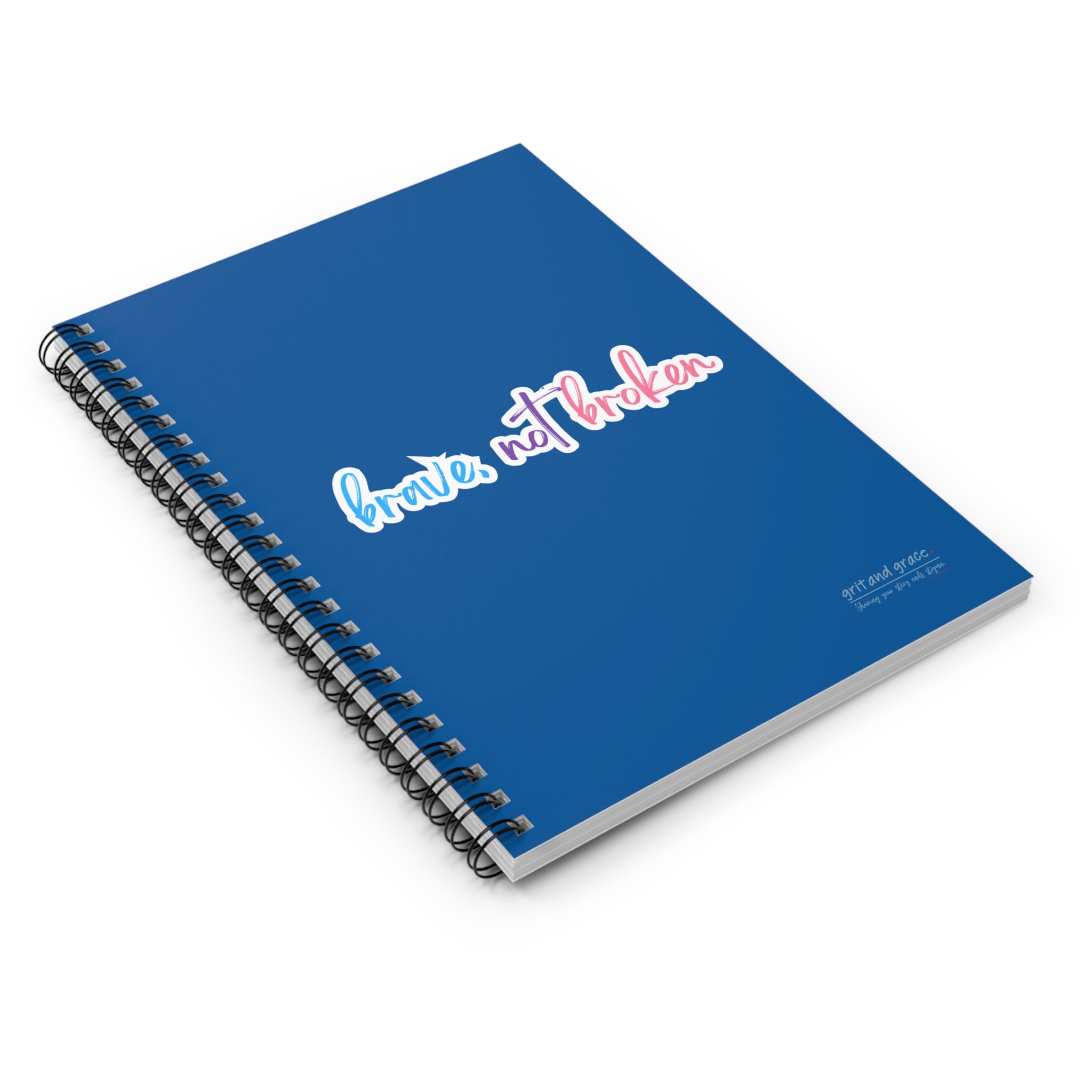 Mental Health Matters - "Brave Not Broken." Spiral Notebook - Ruled Line
