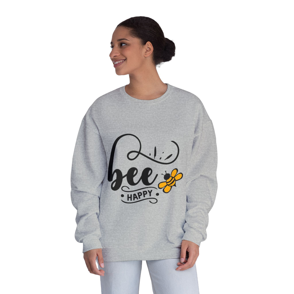 Bee Happy Series - "Bee Happy." Unisex NuBlend Crewneck Sweatshirt