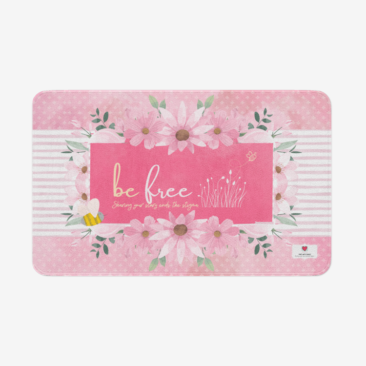 Bee Happy 'Be Free' Chevron Microfiber Kitchen & Bath Non-Slip Comfort Mat