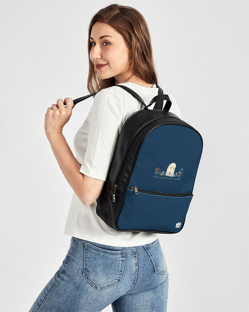 Invisible Ghost Series Classic Faux Leather Backpack