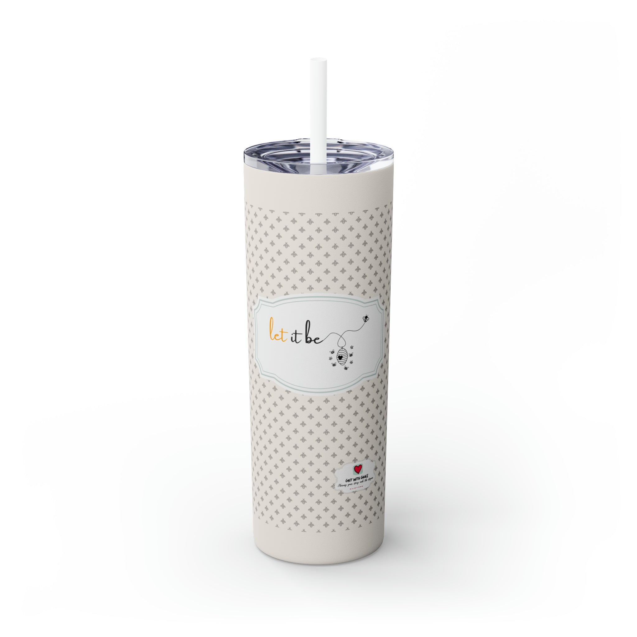Bee Happy 'Let It Be' Motivational 20oz Tumbler