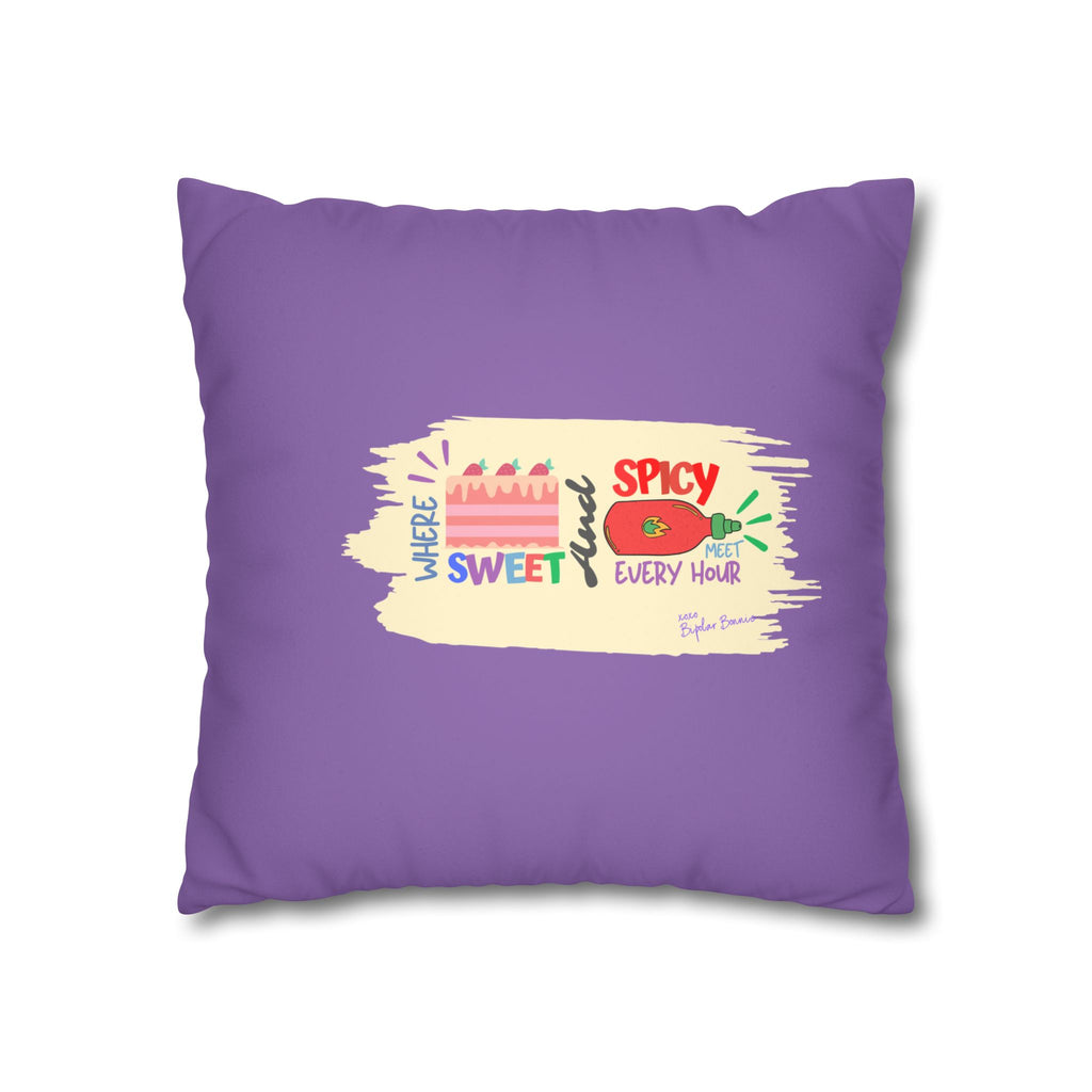 Bipolar Bonnie Series - "Sweet But Scary" and ""Sunshine Little Hurricane" Spun Polyester Square Pillow Case