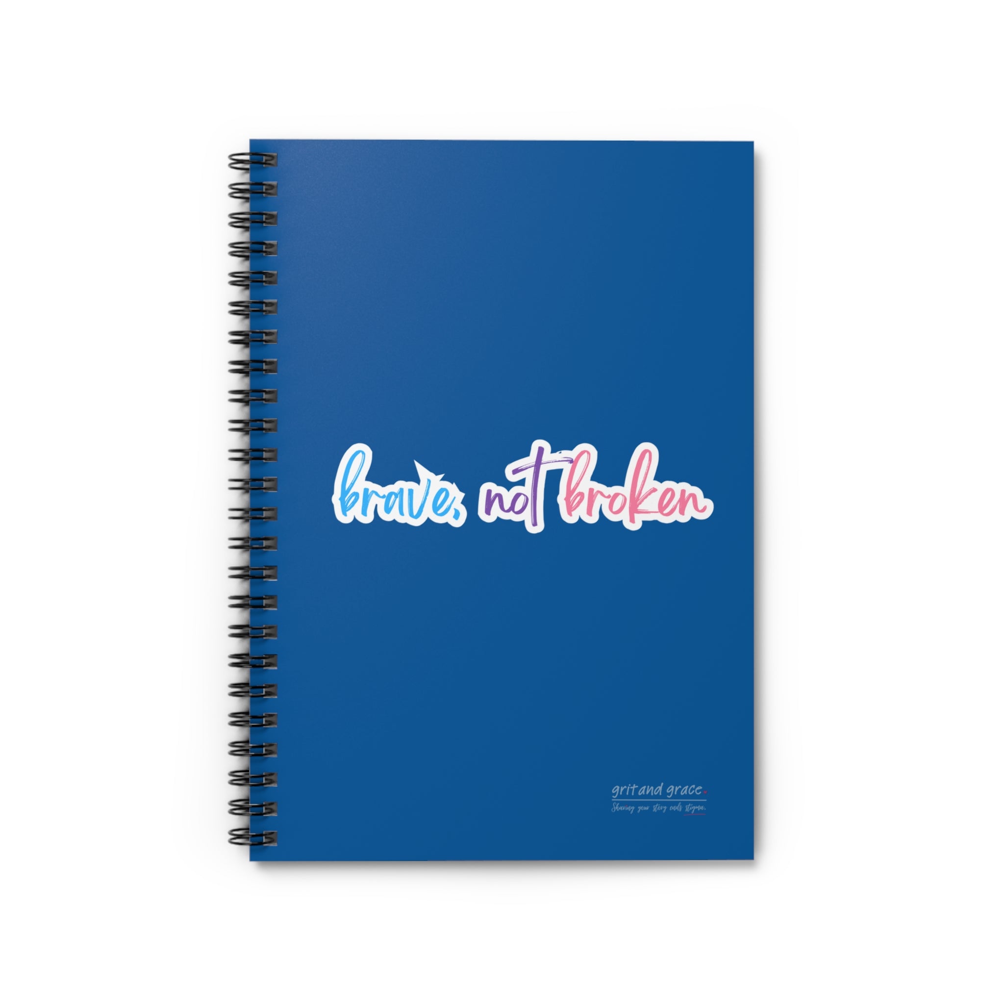 Mental Health Matters - "Brave Not Broken." Spiral Notebook - Ruled Line