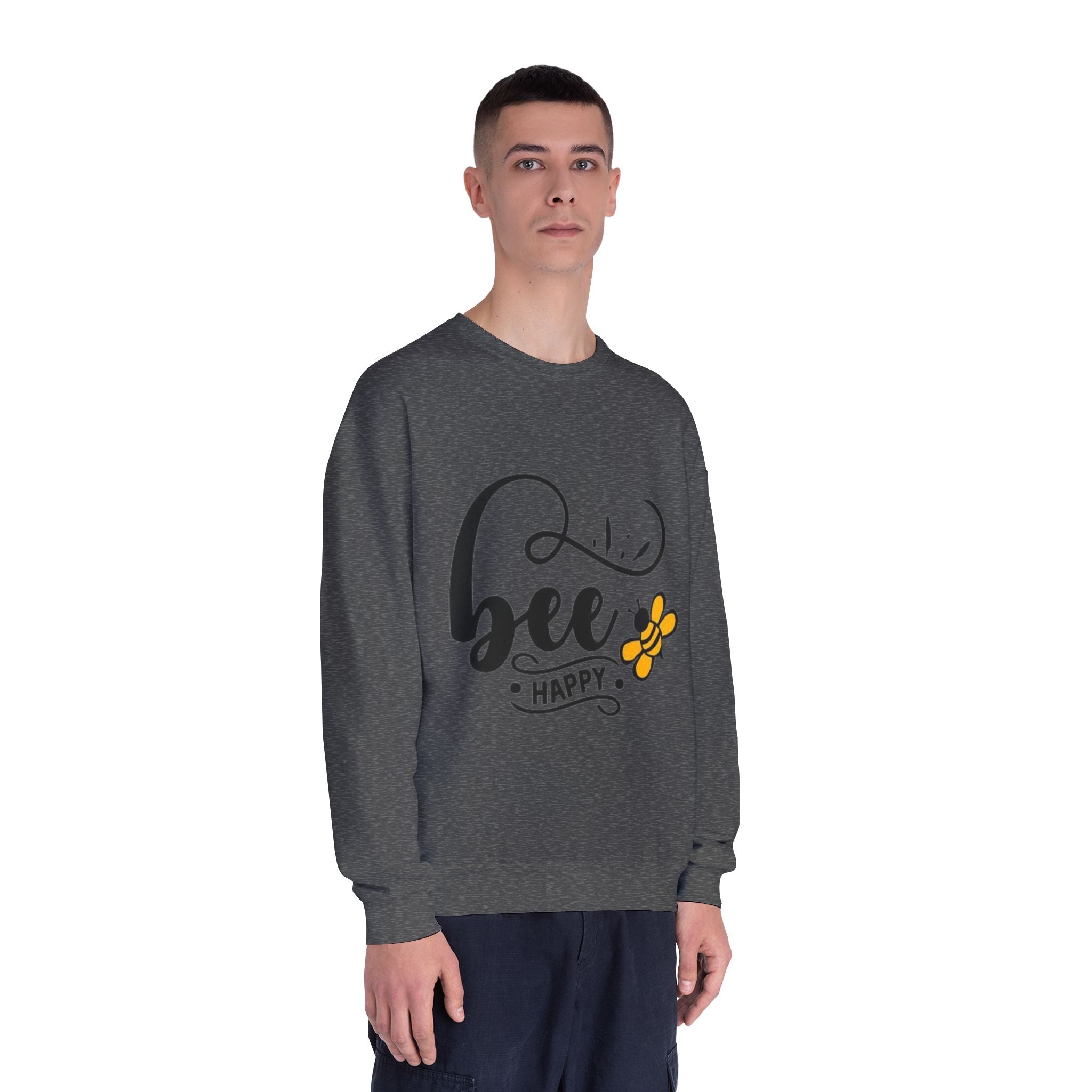 Bee Happy Series - "Bee Happy." Unisex NuBlend Crewneck Sweatshirt