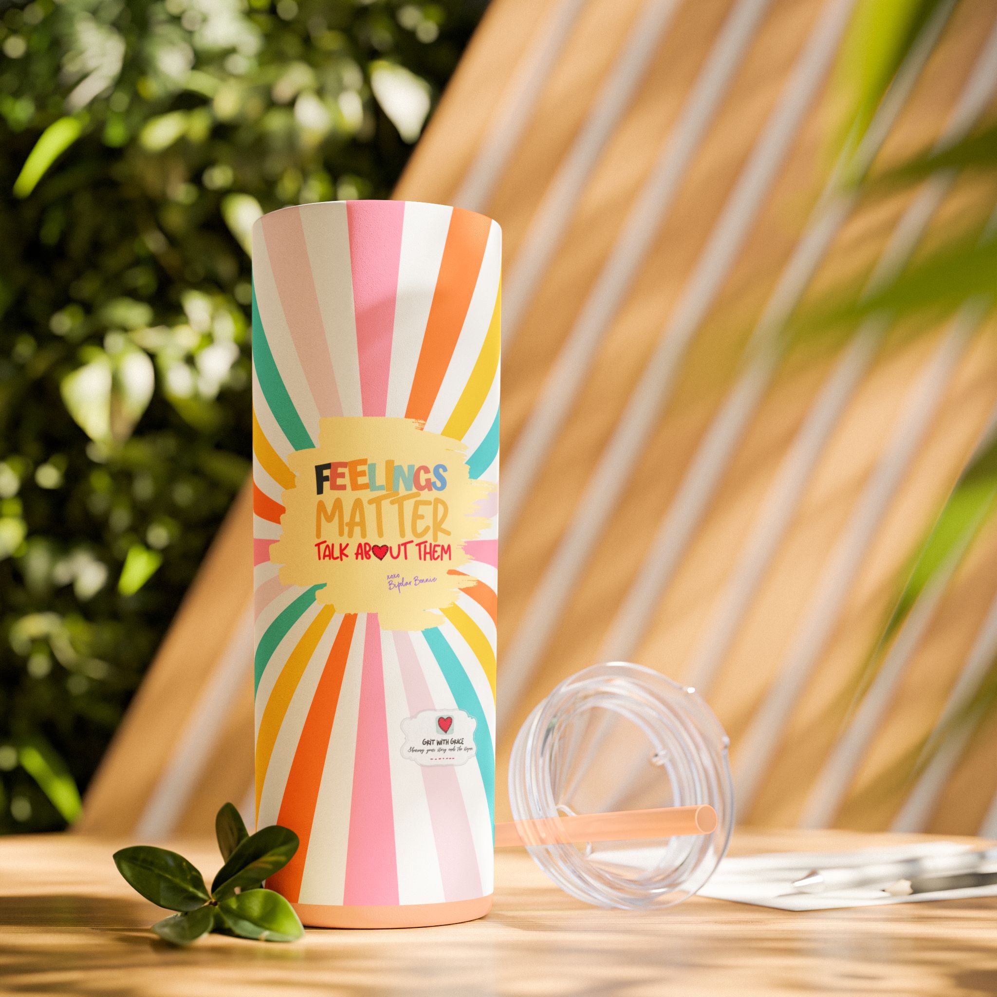 Grit With Grace Feelings Matter 20oz Skinny Tumbler
