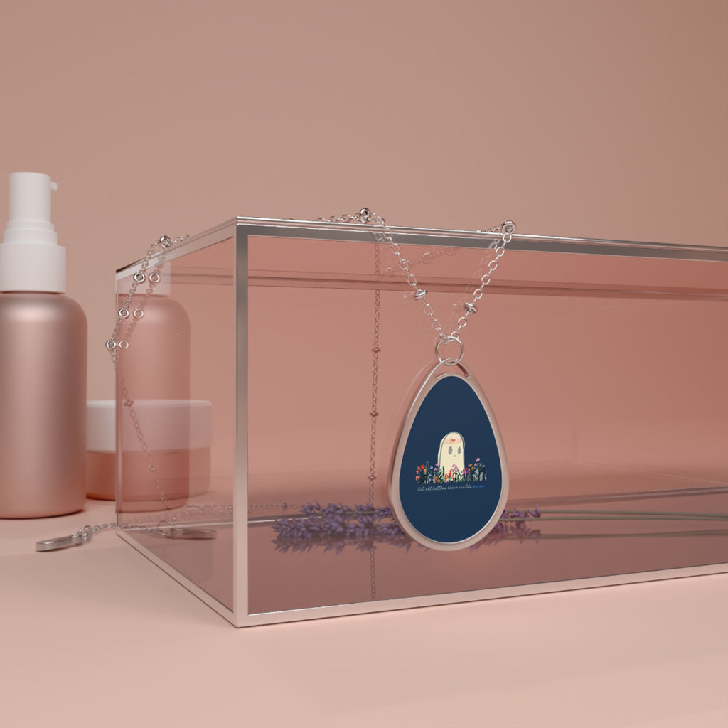 Invisible Ghost Series - "Not all battles leave visible scars." Oval Necklace