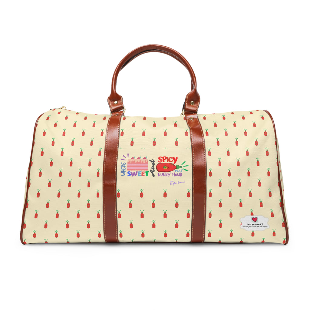 Bipolar Bonnie Series - "Where Sweet And Spicy Meet Every Hour" Waterproof Travel Bag