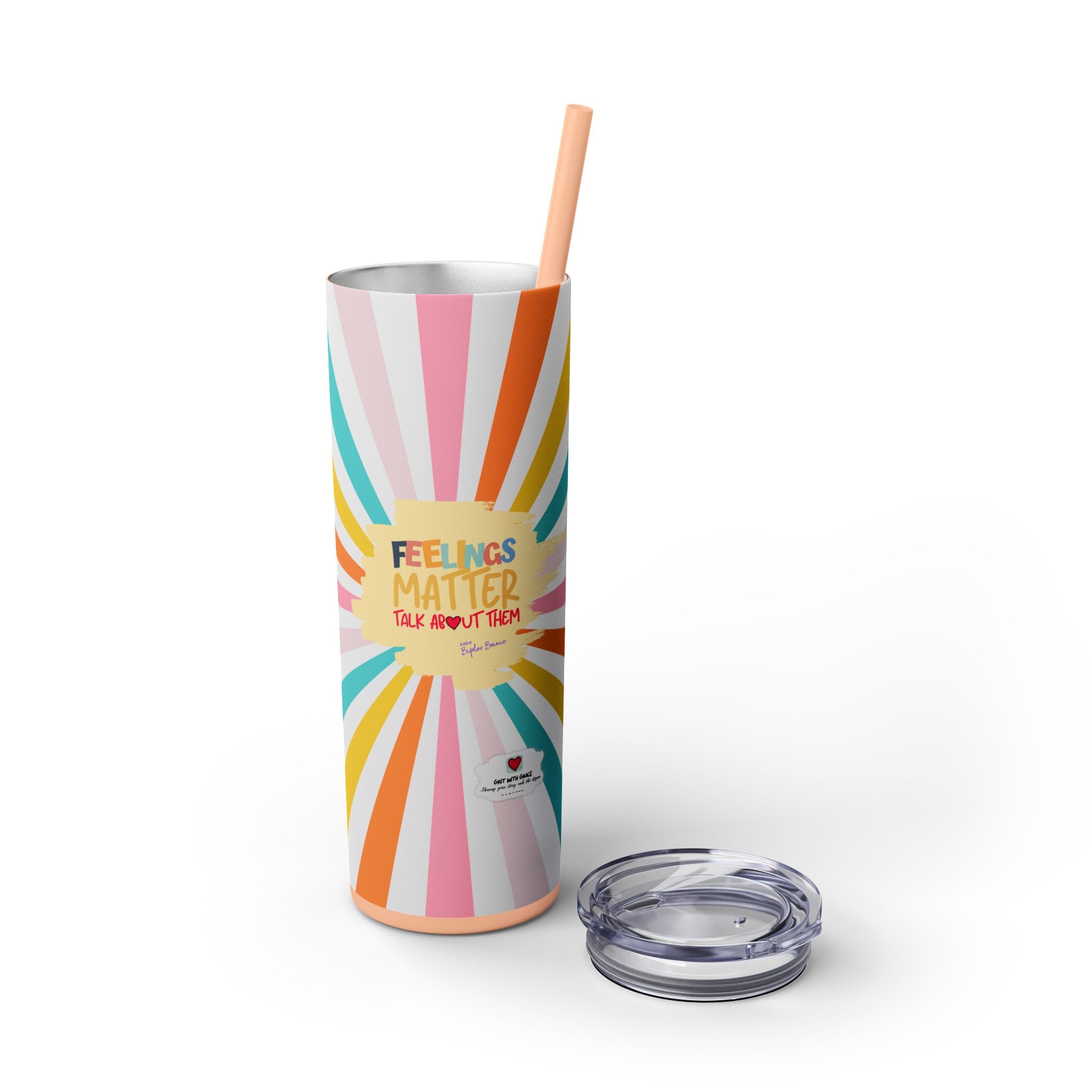 Grit With Grace Feelings Matter 20oz Skinny Tumbler
