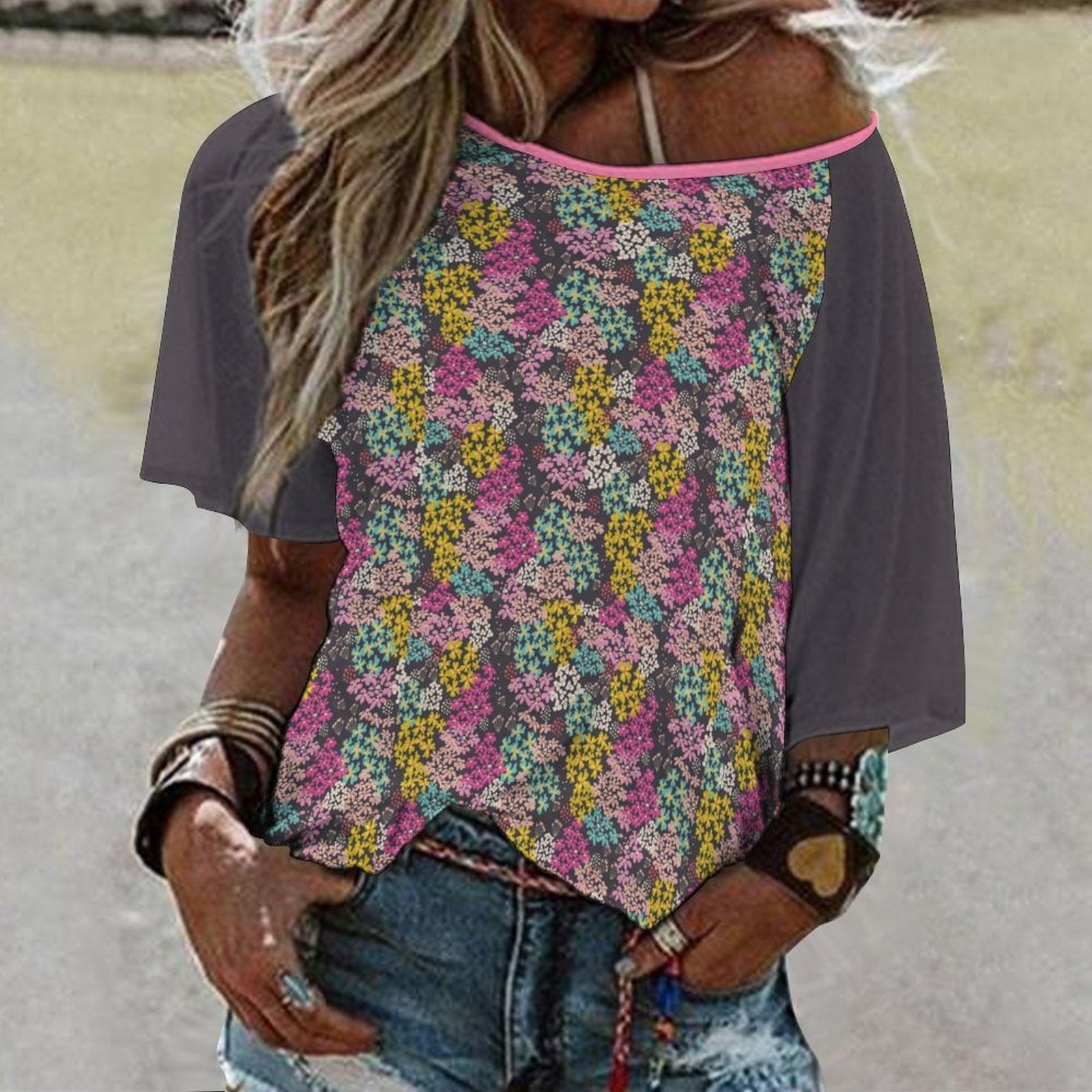 Summer Vibes Women’s Off the Shoulder Half-Sleeve T-shirt